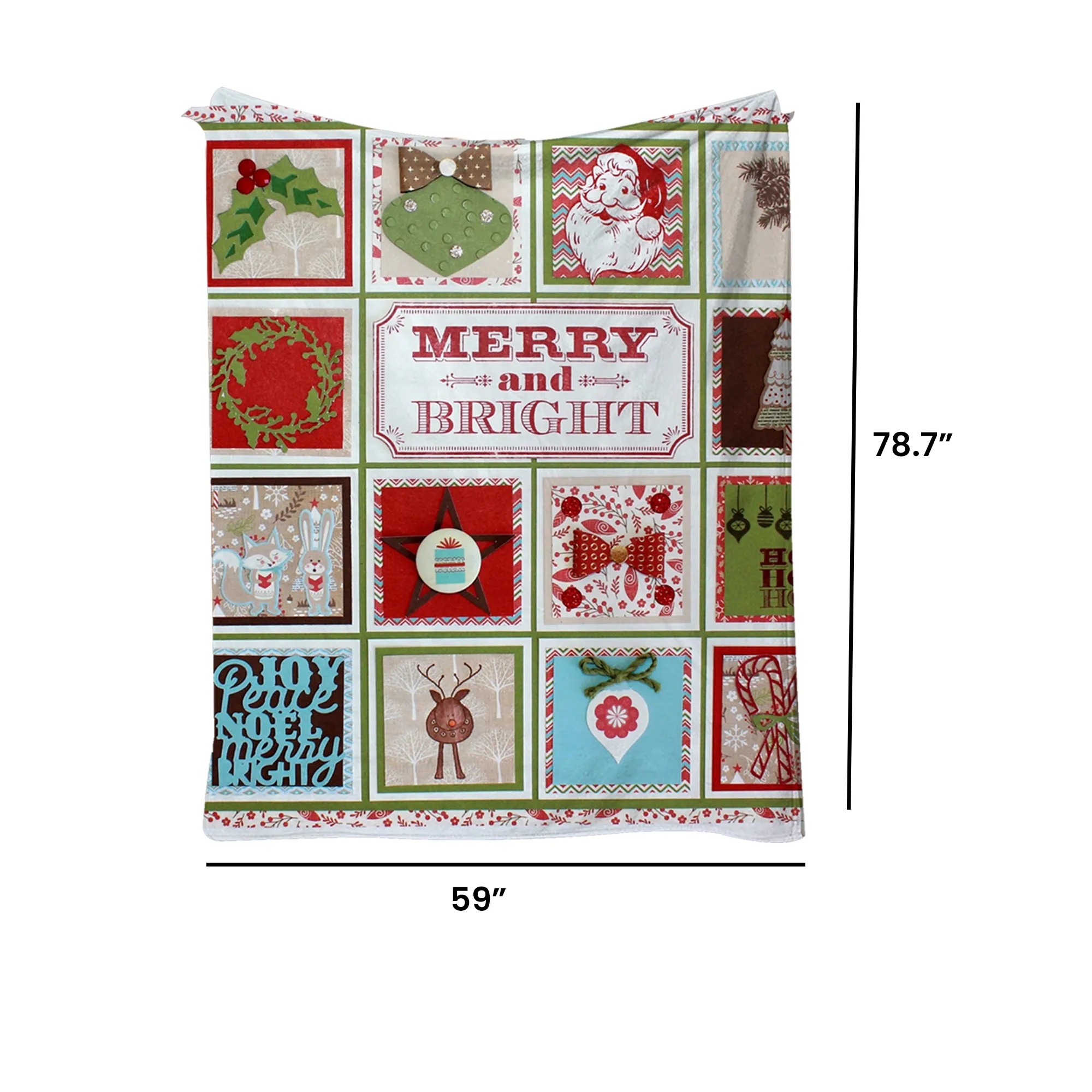 Customizable Pattern Christmas Cartoon Flannel Blanket (78.7 12