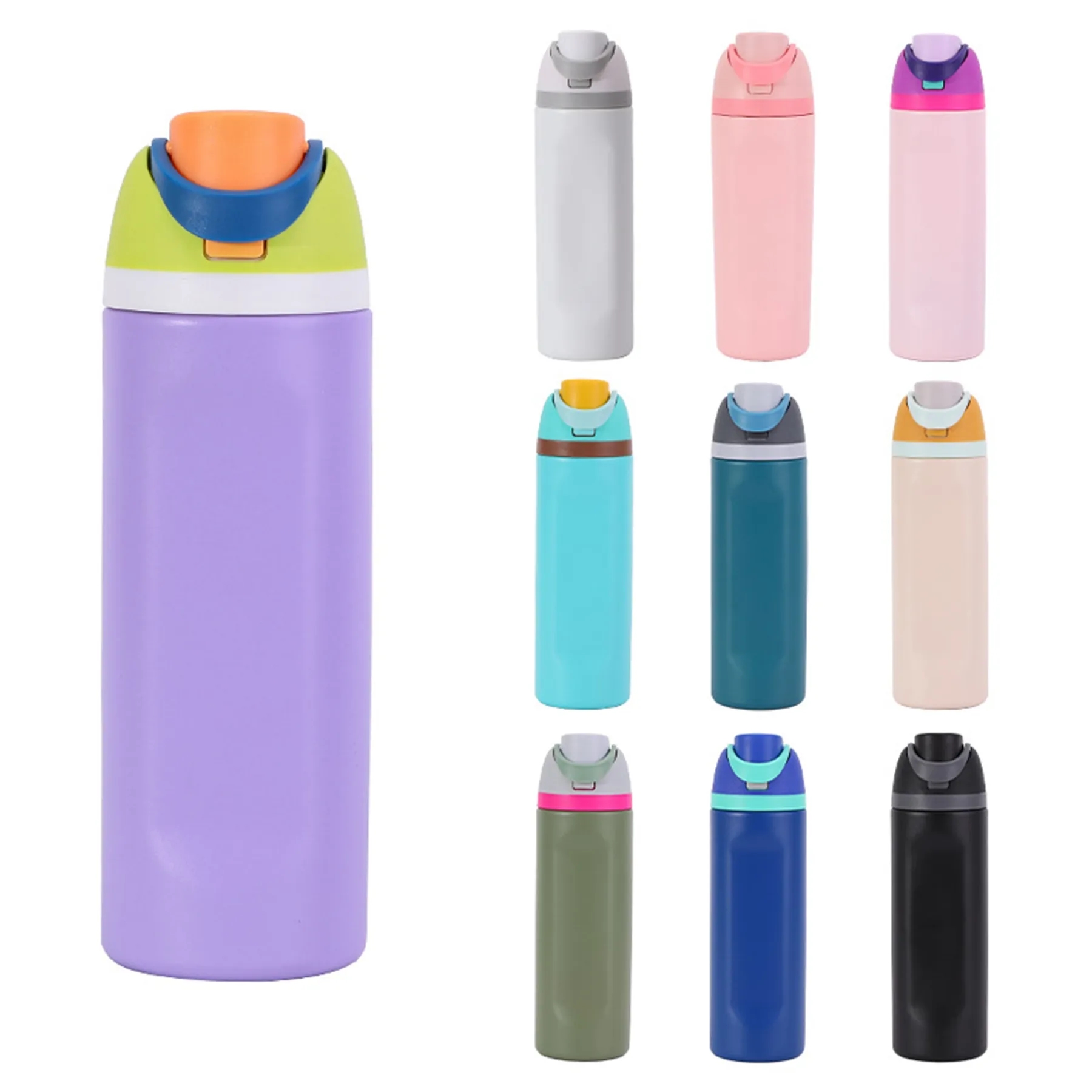 19 Oz. Leak Proof Spout Lid Water Bottle with Straw 2