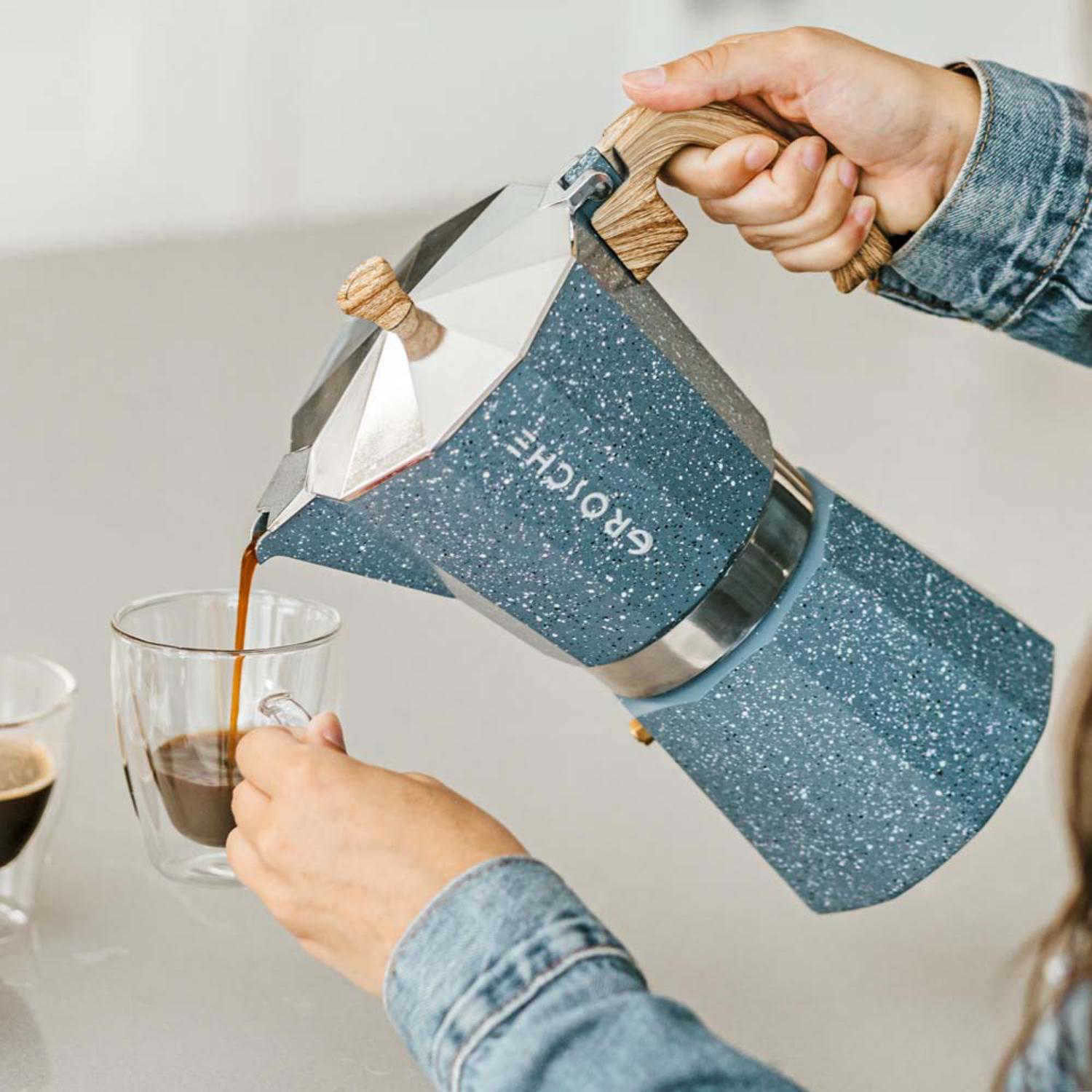 GROSCHE® MILANO Stone 3 Cup Stovetop Moka Pot Espresso Coffee Maker 4