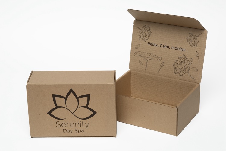 One Color Natural Display Mailer Box w/2 Sided Imprint (10" x 7" x 4")