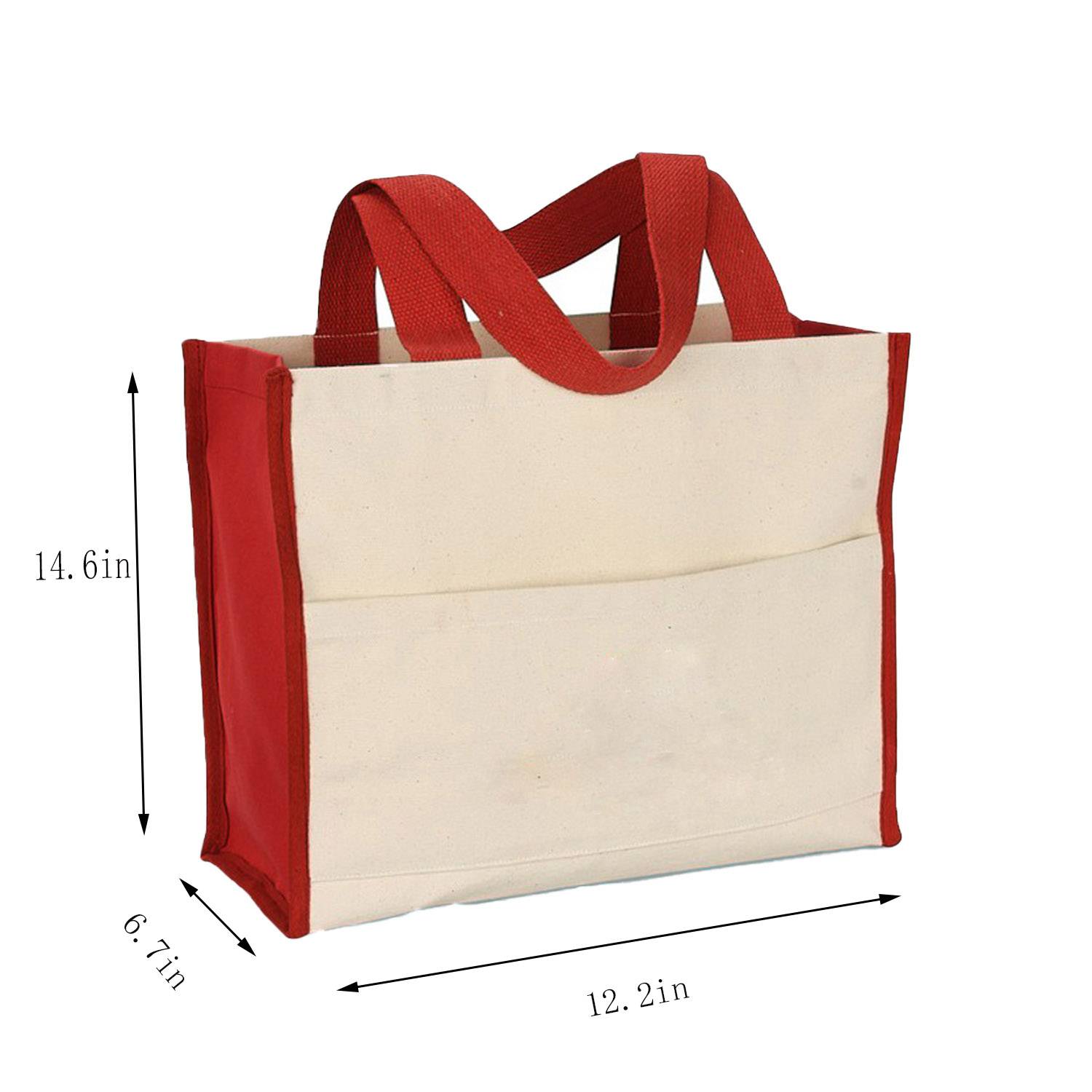 Cotton canvas grocery tote bag, custom tote bag with logo imprint 1