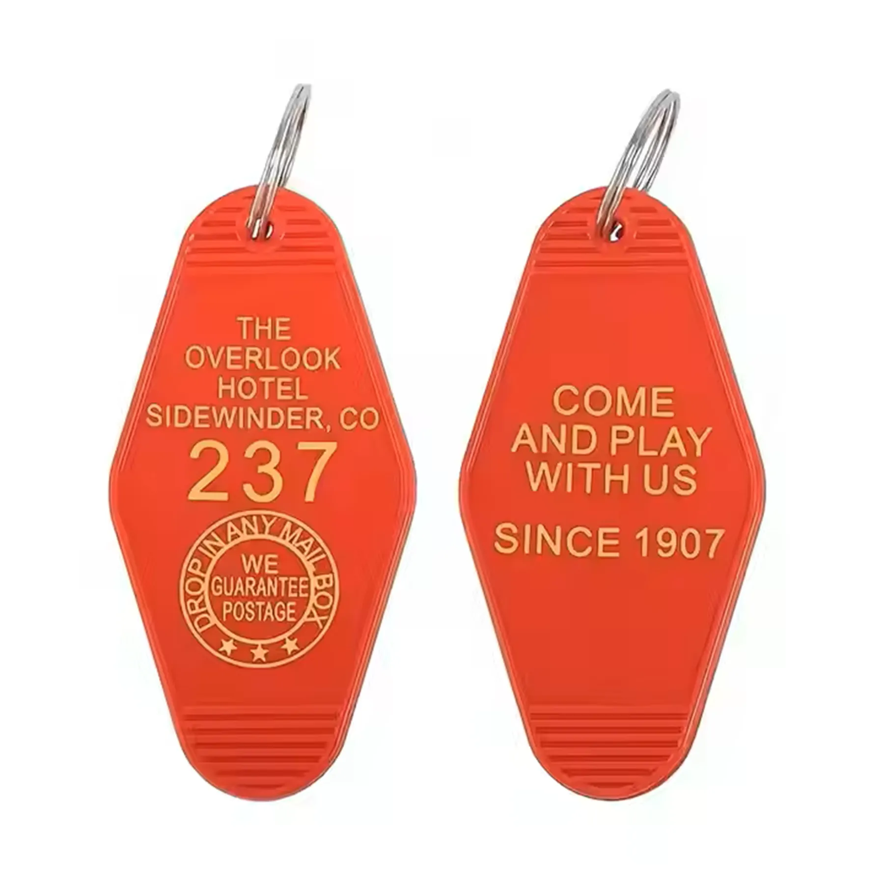 Rhombus Shape Hotel Luggage Tag Key Chain 2