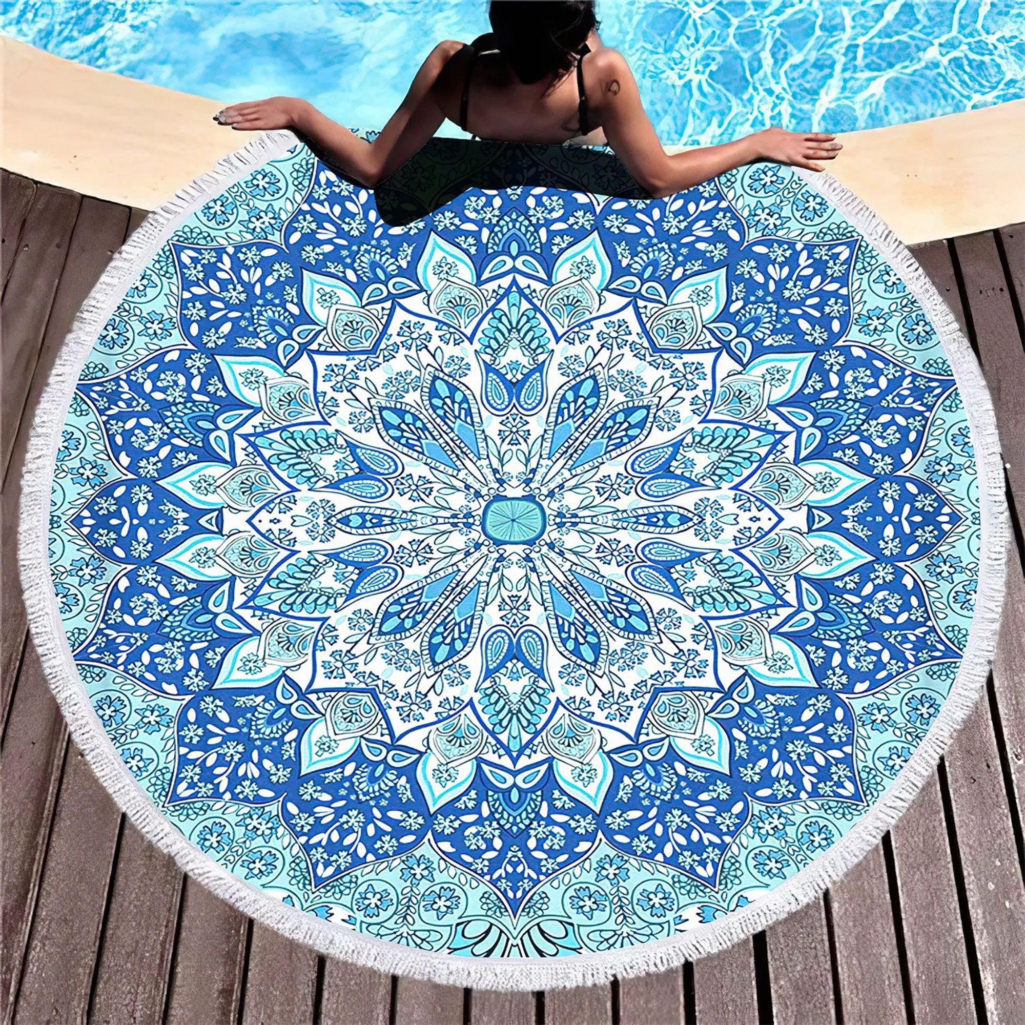 MOQ 50 Microfiber Round Beach Towel 8