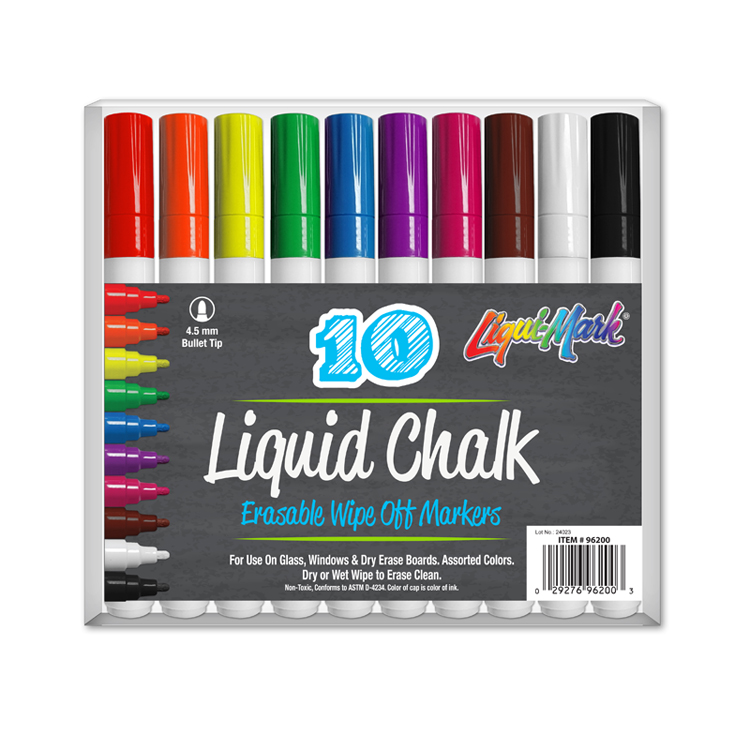 10pk Chalk Marker Set - Assorted Colors