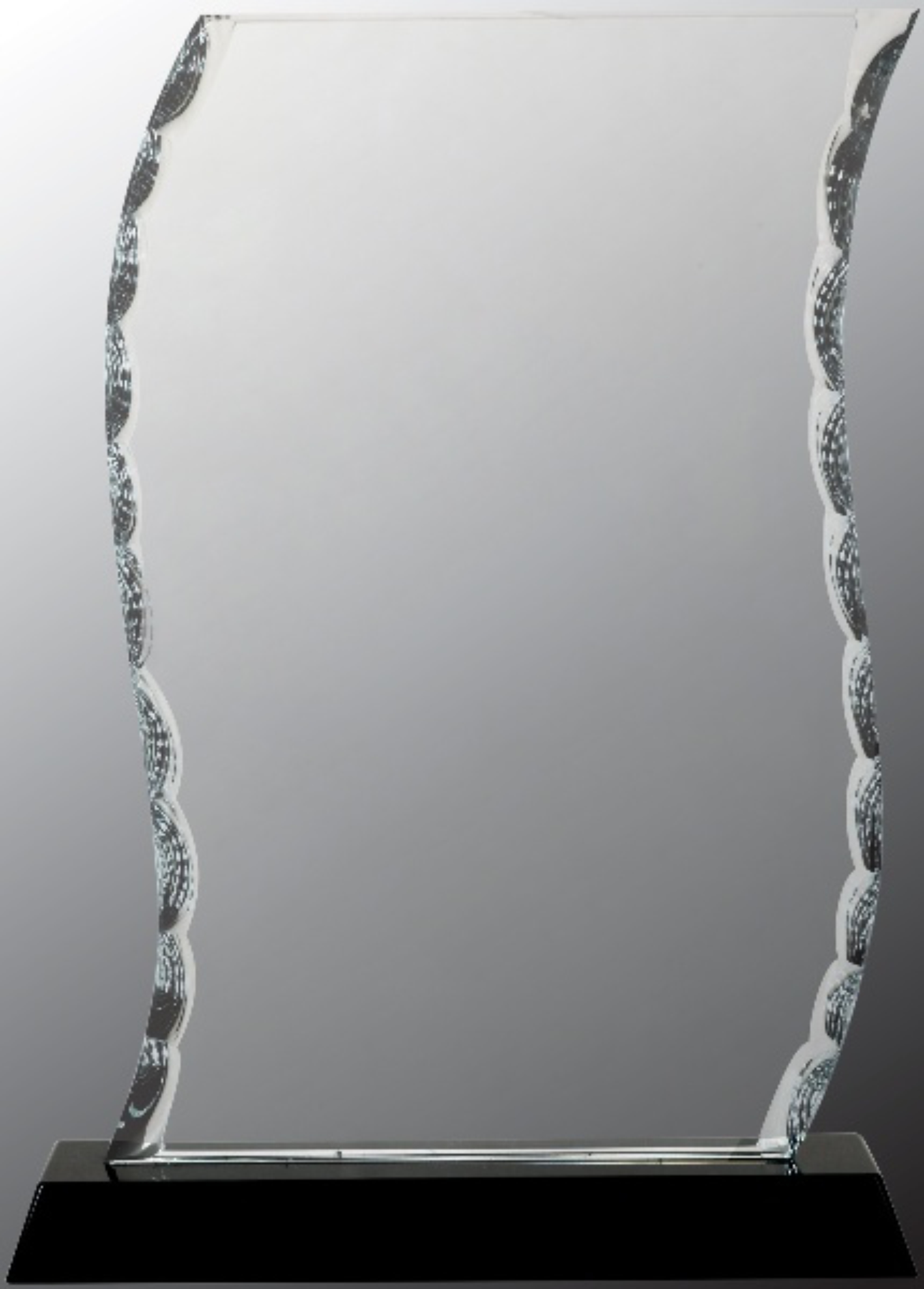 8 1/4" Scroll Facet Glass Award on Black Base 3