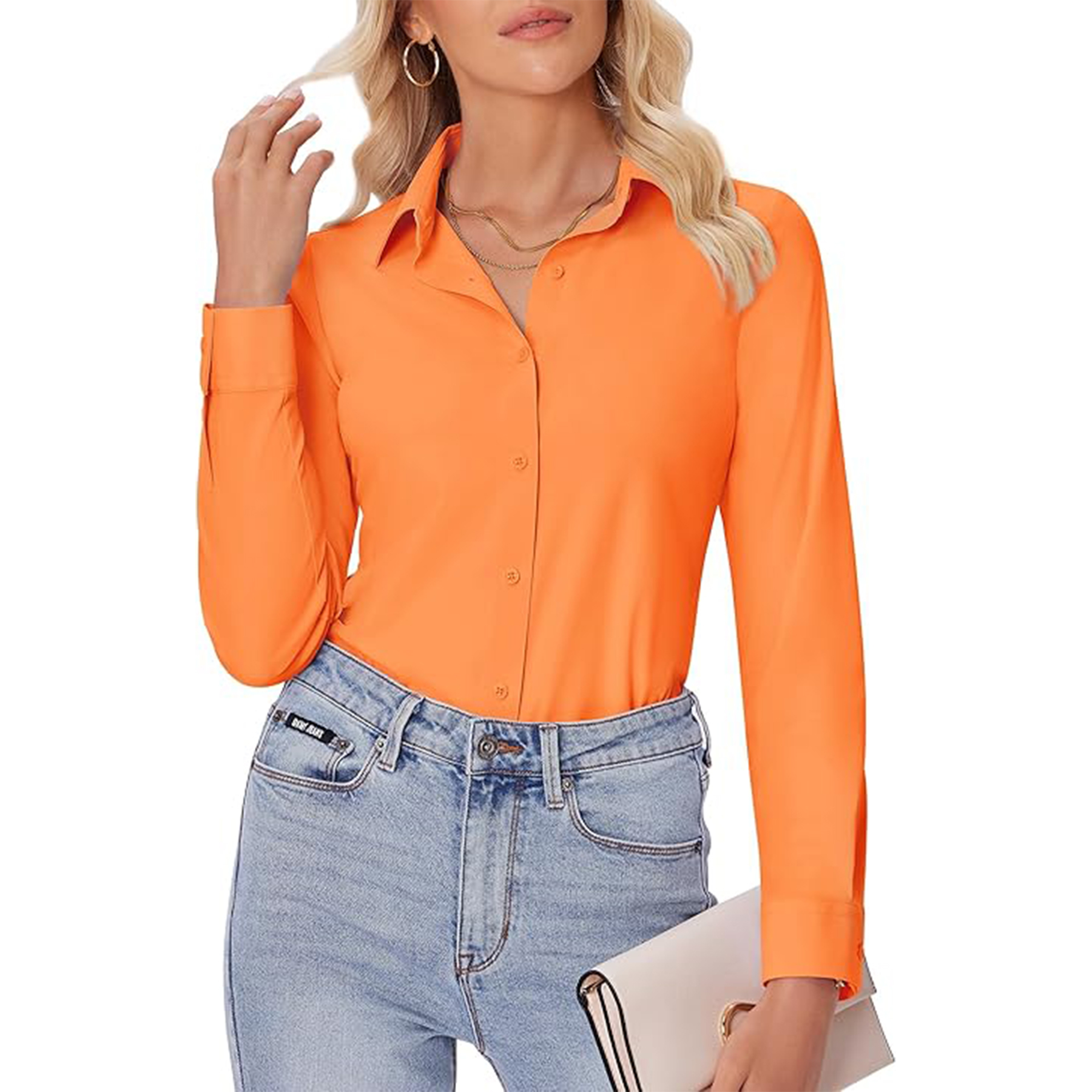 Women Long Sleeve Button Down Shirt 6