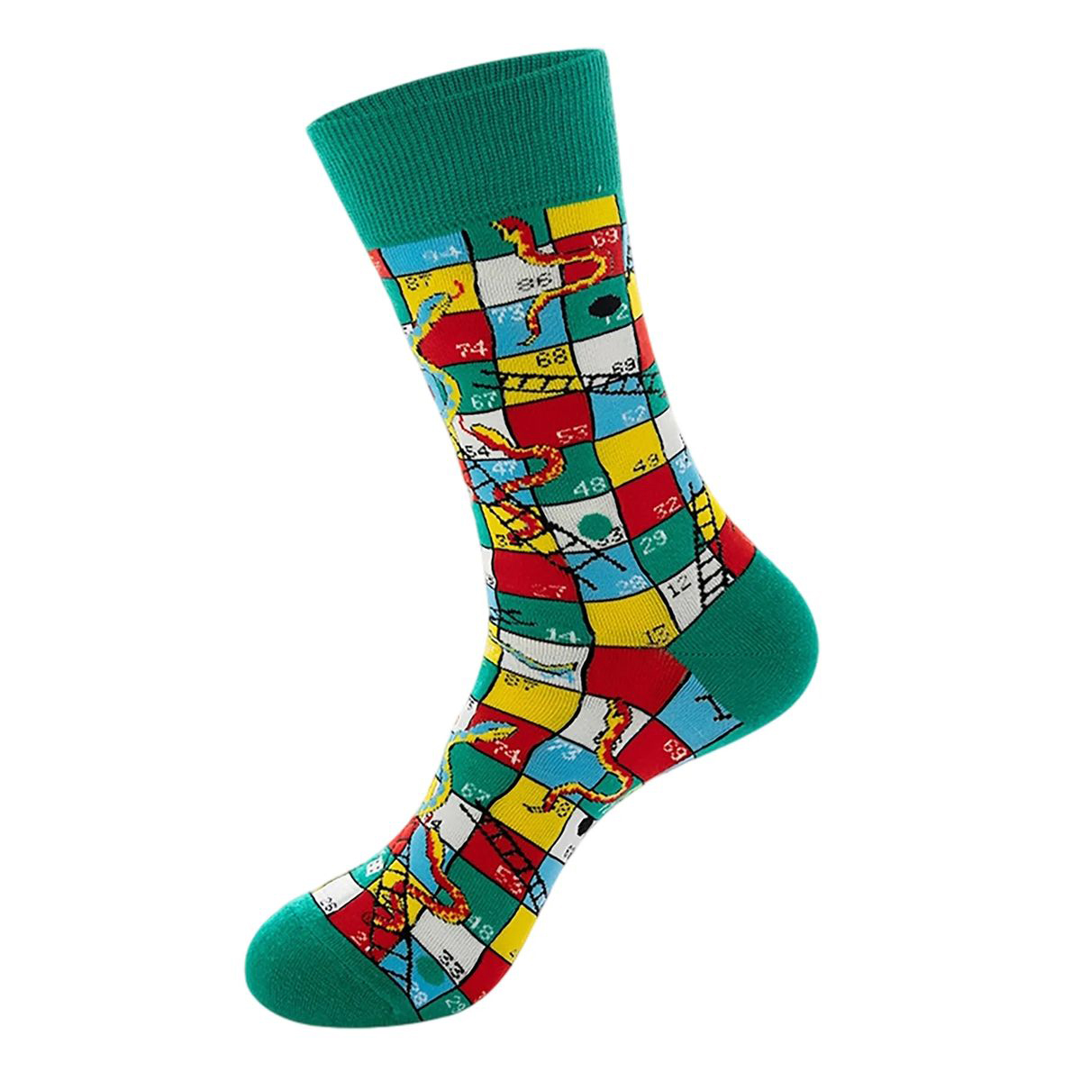Cotton Crew Socks with Jacquard Pattern 8