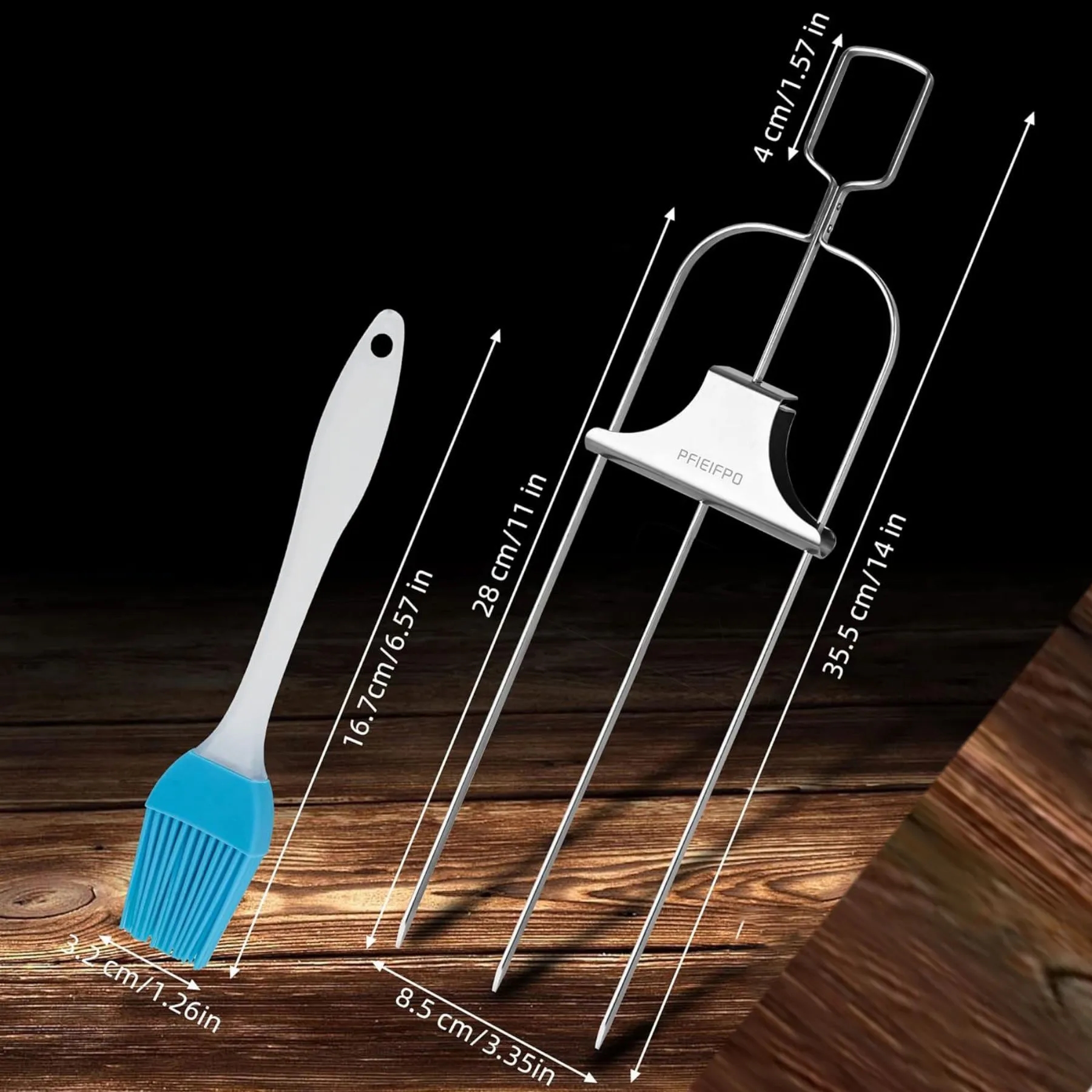 3-Prong Stainless Steel Skewers 2