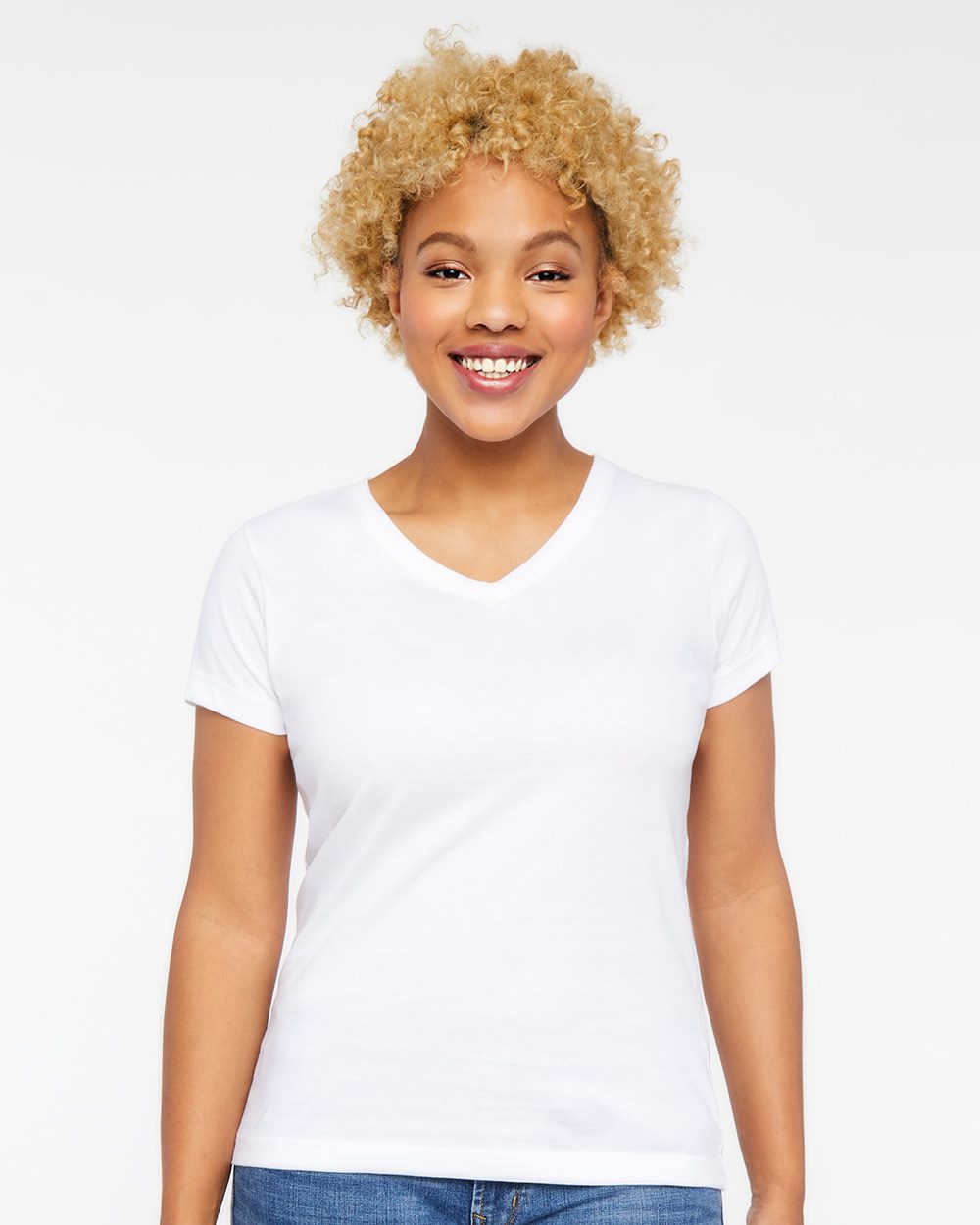 Women's Fine Jersey V-Neck Tee - 3507 72