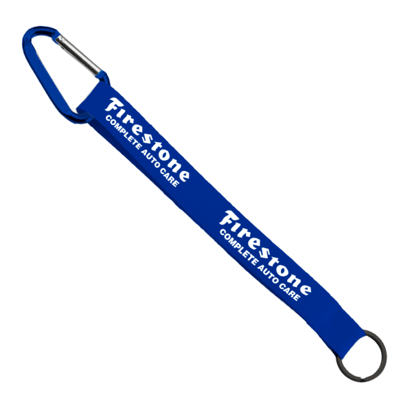 3/4" Sewn Polyester Keychain with Metal Split-Ring and Carabiner 8