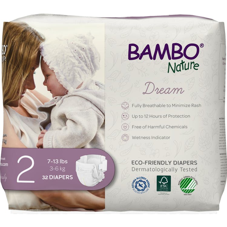 Organic Baby Diapers - 32 Count Size 2 7-13 Lbs. 2