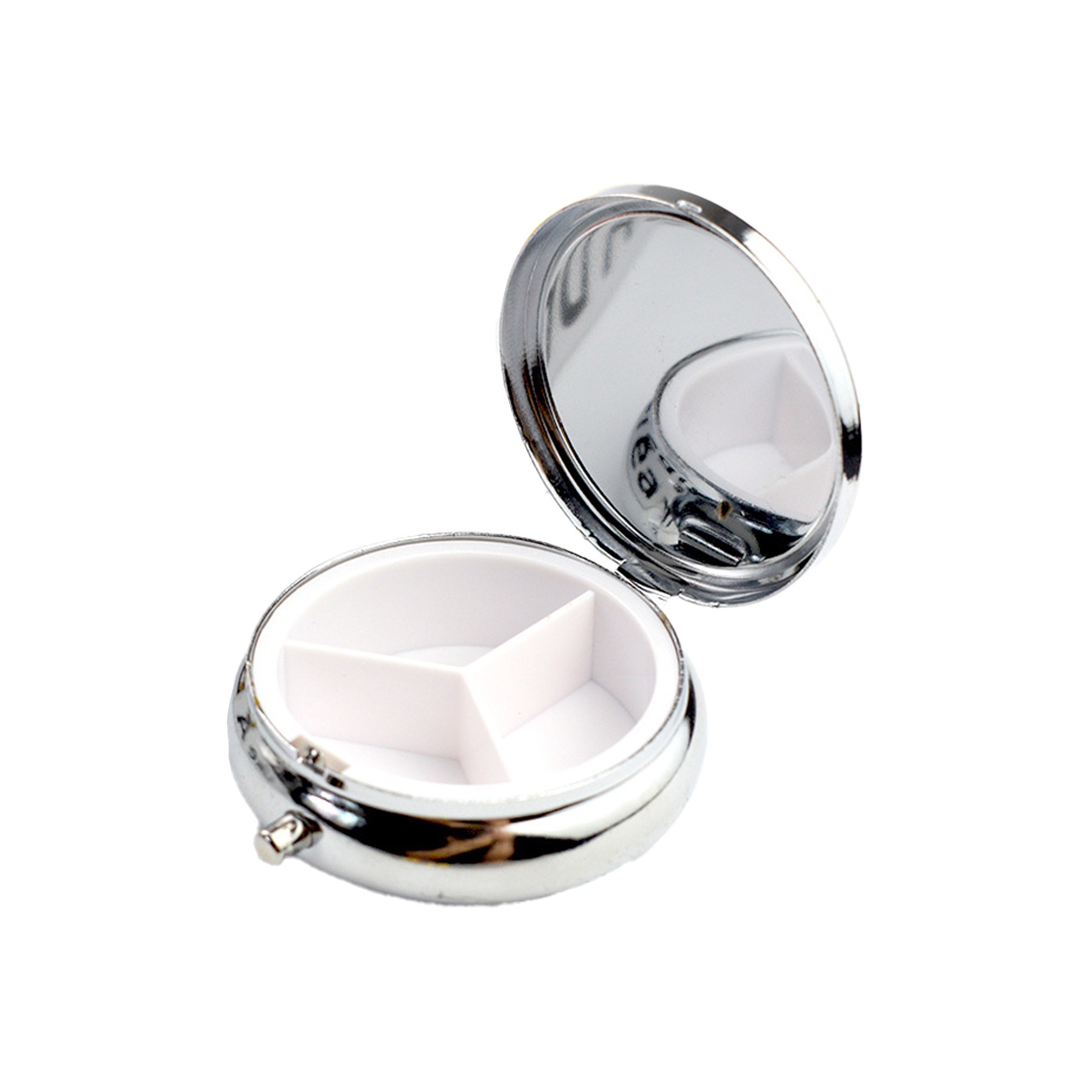 Round Three Compartments Vitamins Pill Cases With Key Chain 9