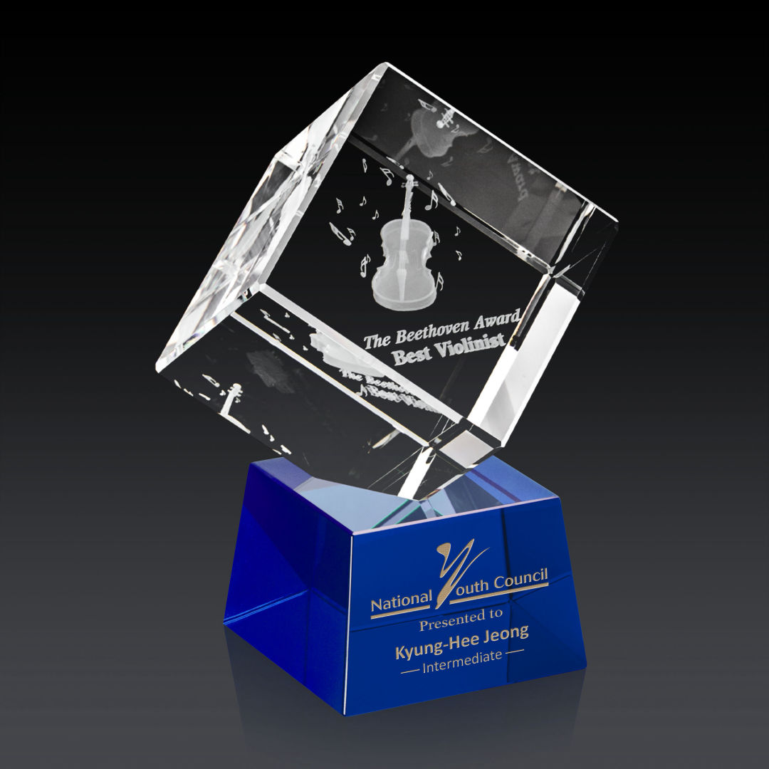 Burrill 3D Award on Robson Base - Blue 4