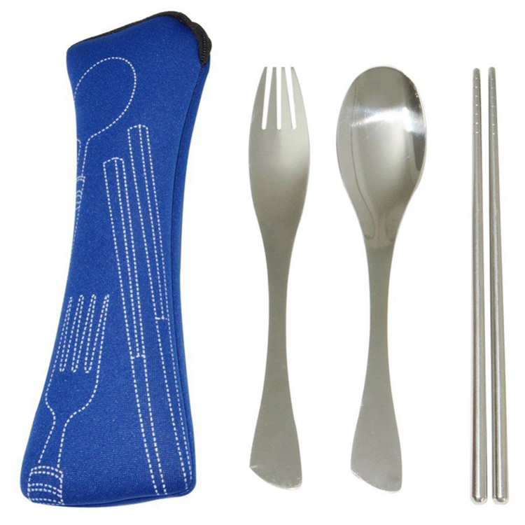 Stainless Steel Travel Utensil Set in Pouch 6