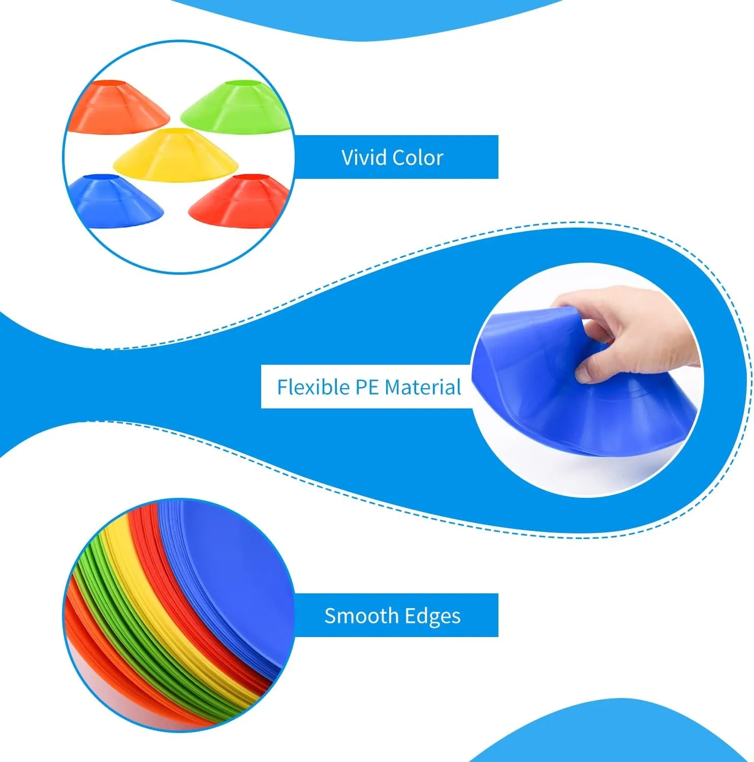 50pcs Set Soccer Cones for Sports Training 2