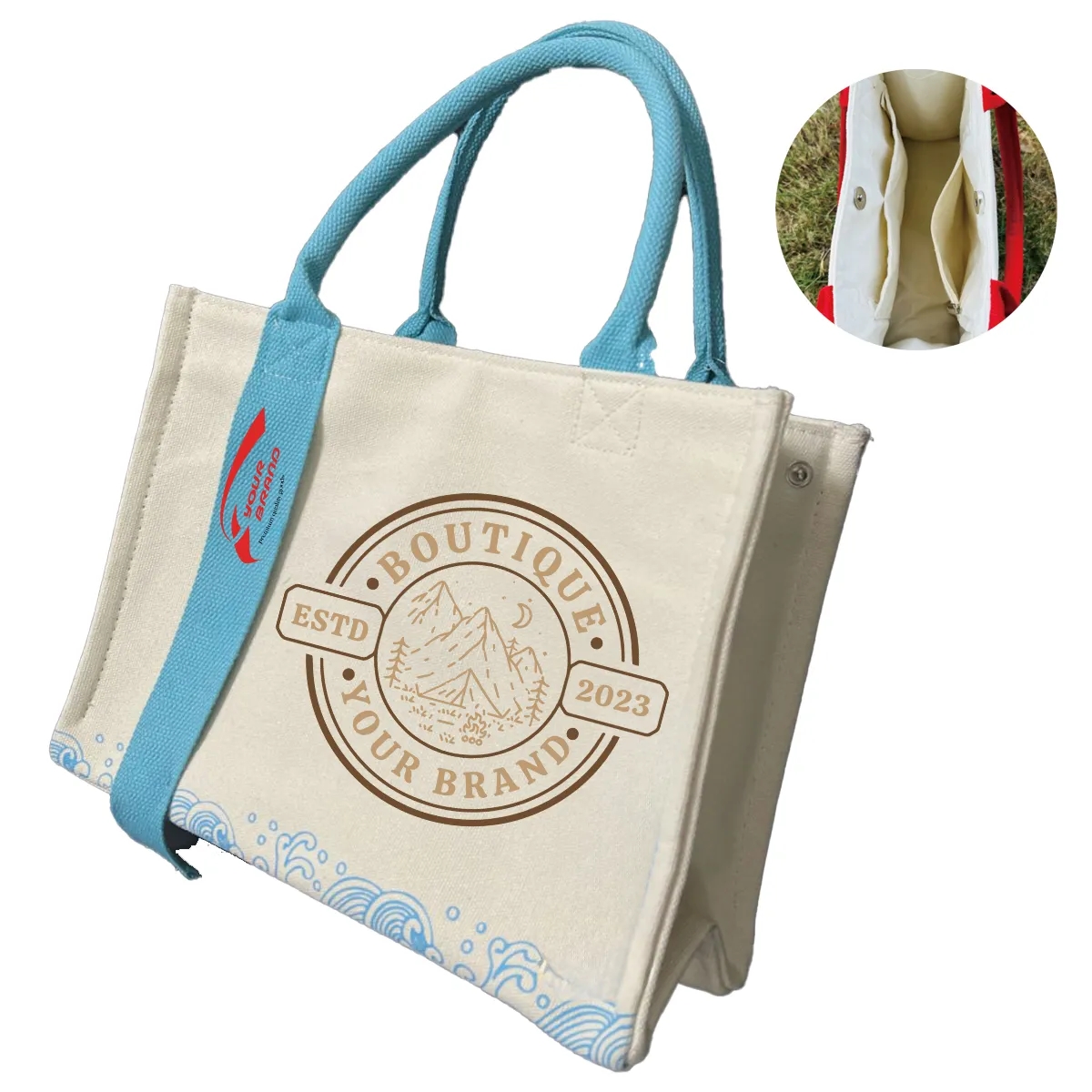 Canvas Bag With Ribbon Tote Exhibition Can Be Customized 2