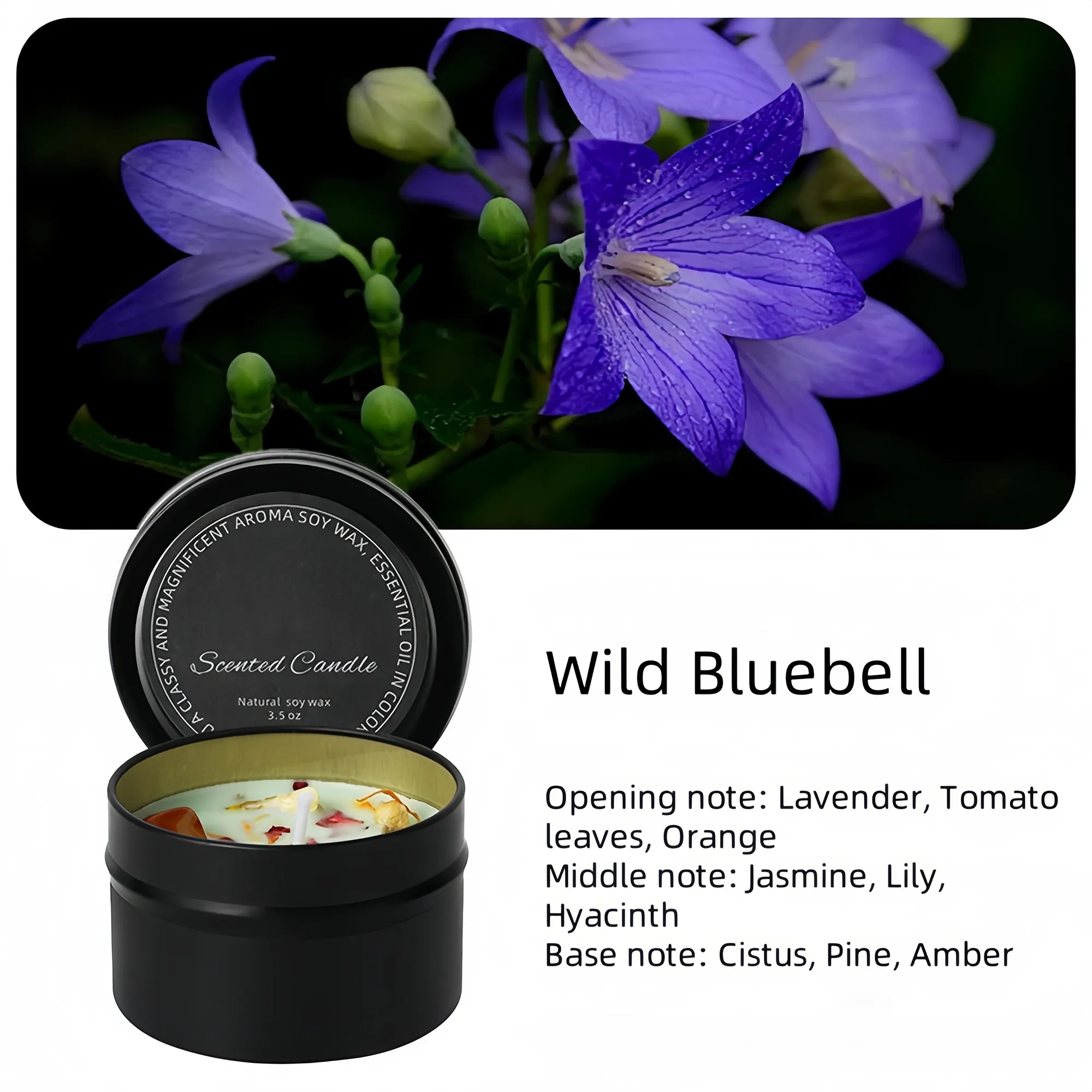 Handcrafted Dried Flower Scented Wax Candle 7