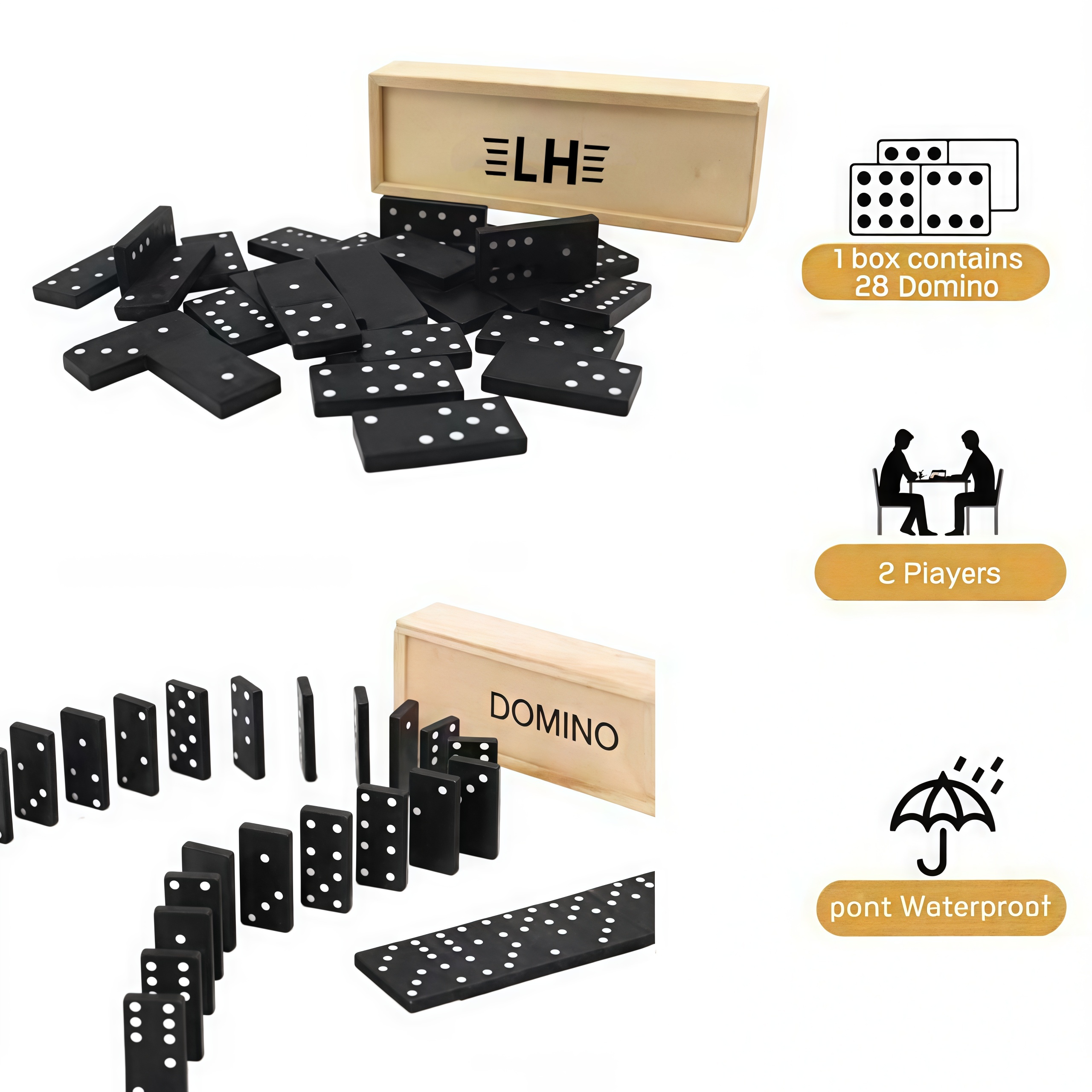 Dominos In Wooden Box 3