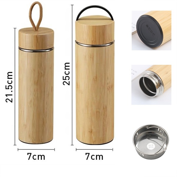 15/17oz Bamboo Craft Stainless Steel Thermos Cup Double Wall 2