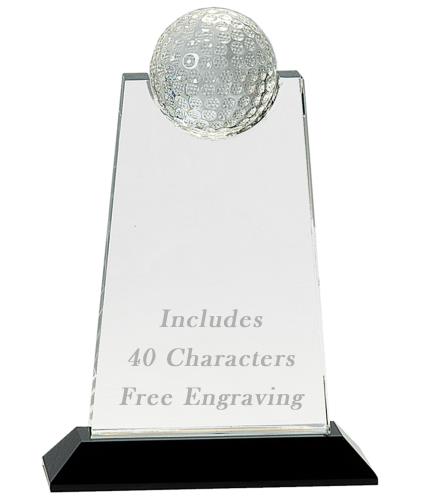 Crystal: 9" Tablet with Inset Golf Ball and Black 1