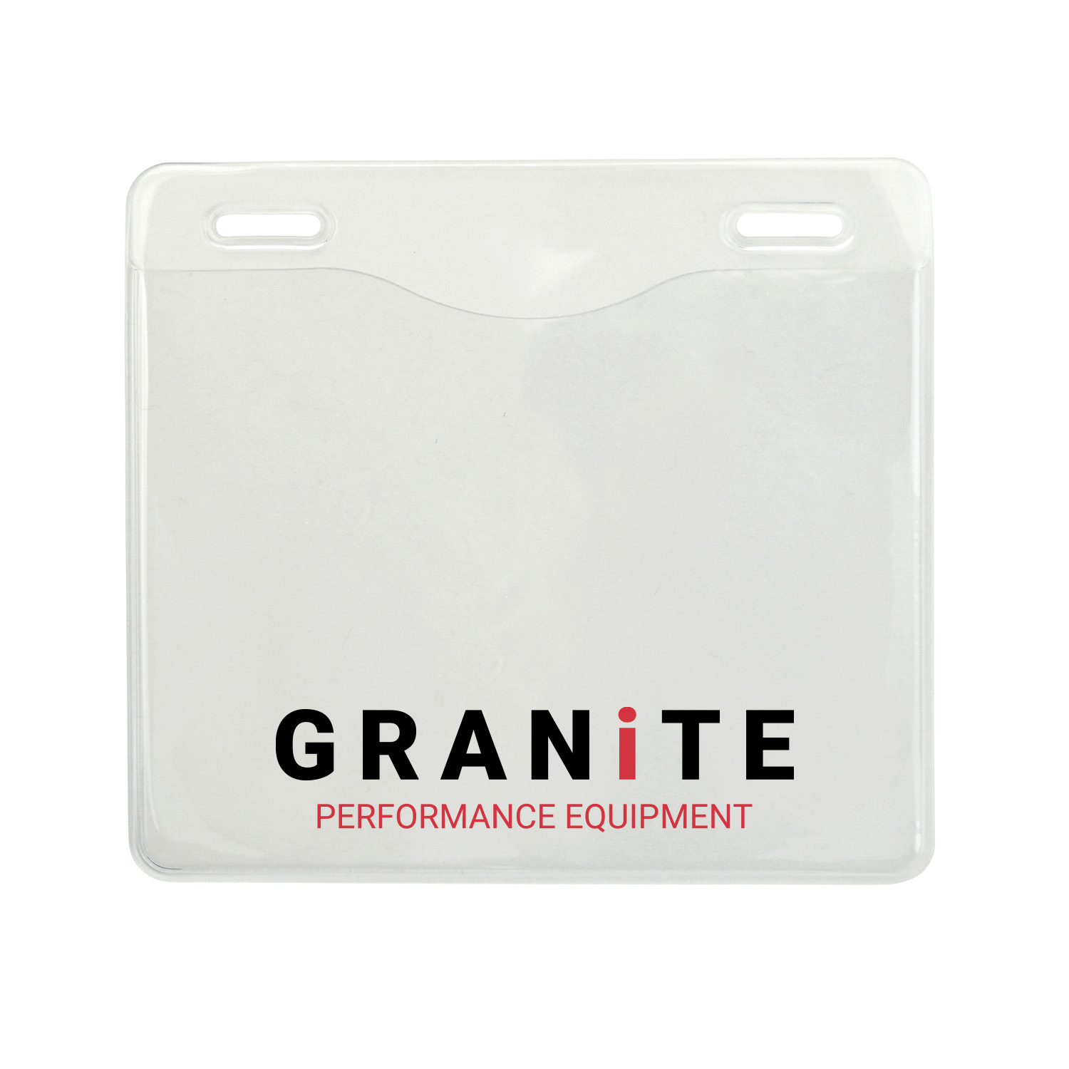 4.30" W x 3.90" H - Horizontal Clear Vinyl Badge Holder (1 Color Imprint) 1