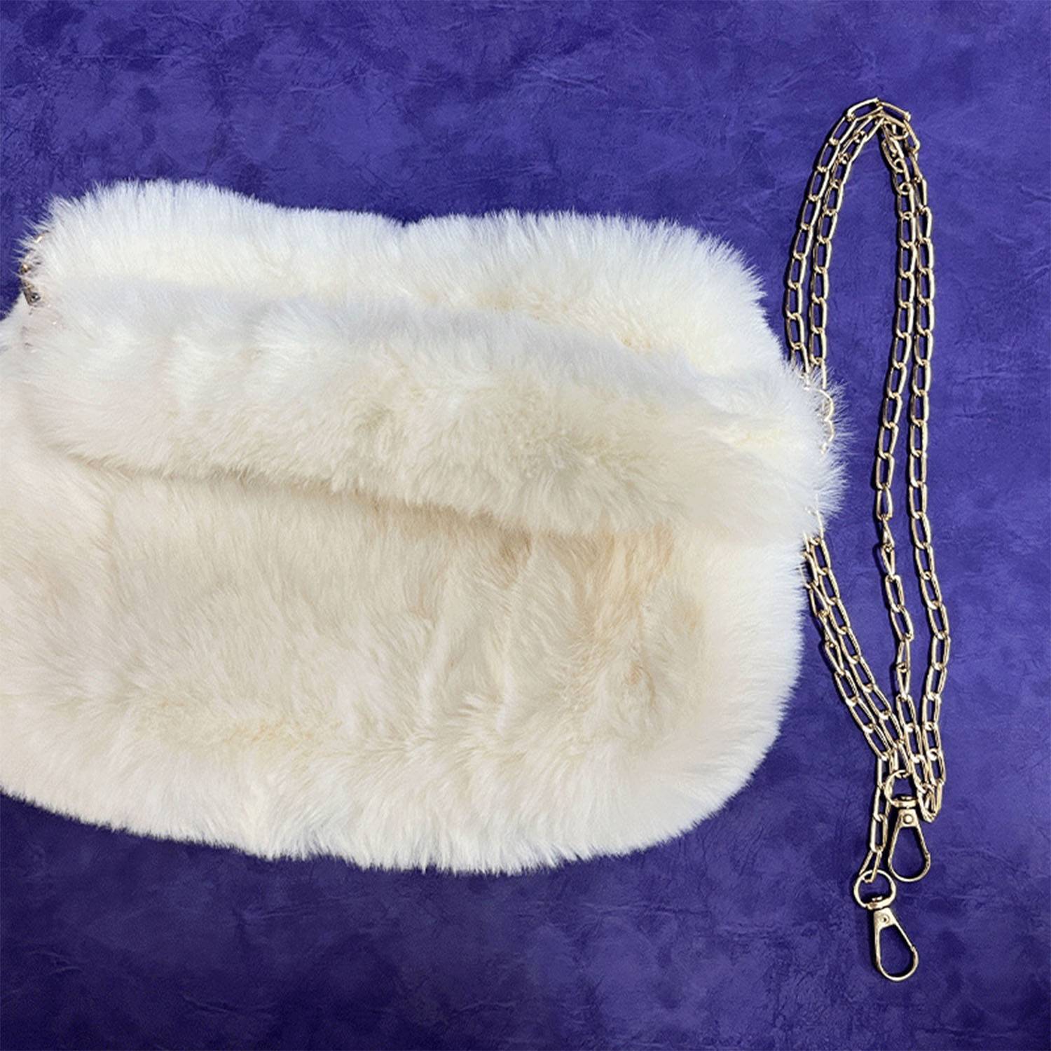 Plush imitation rabbit fur shoulder bag 4
