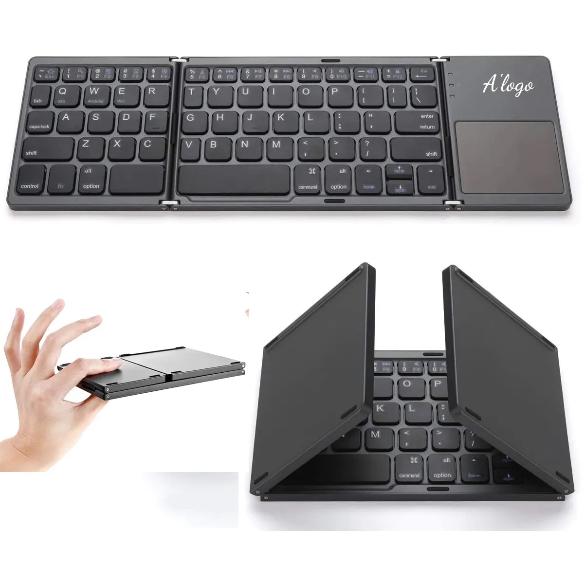Foldable Bluetooth Keyboard with Touchpad 1