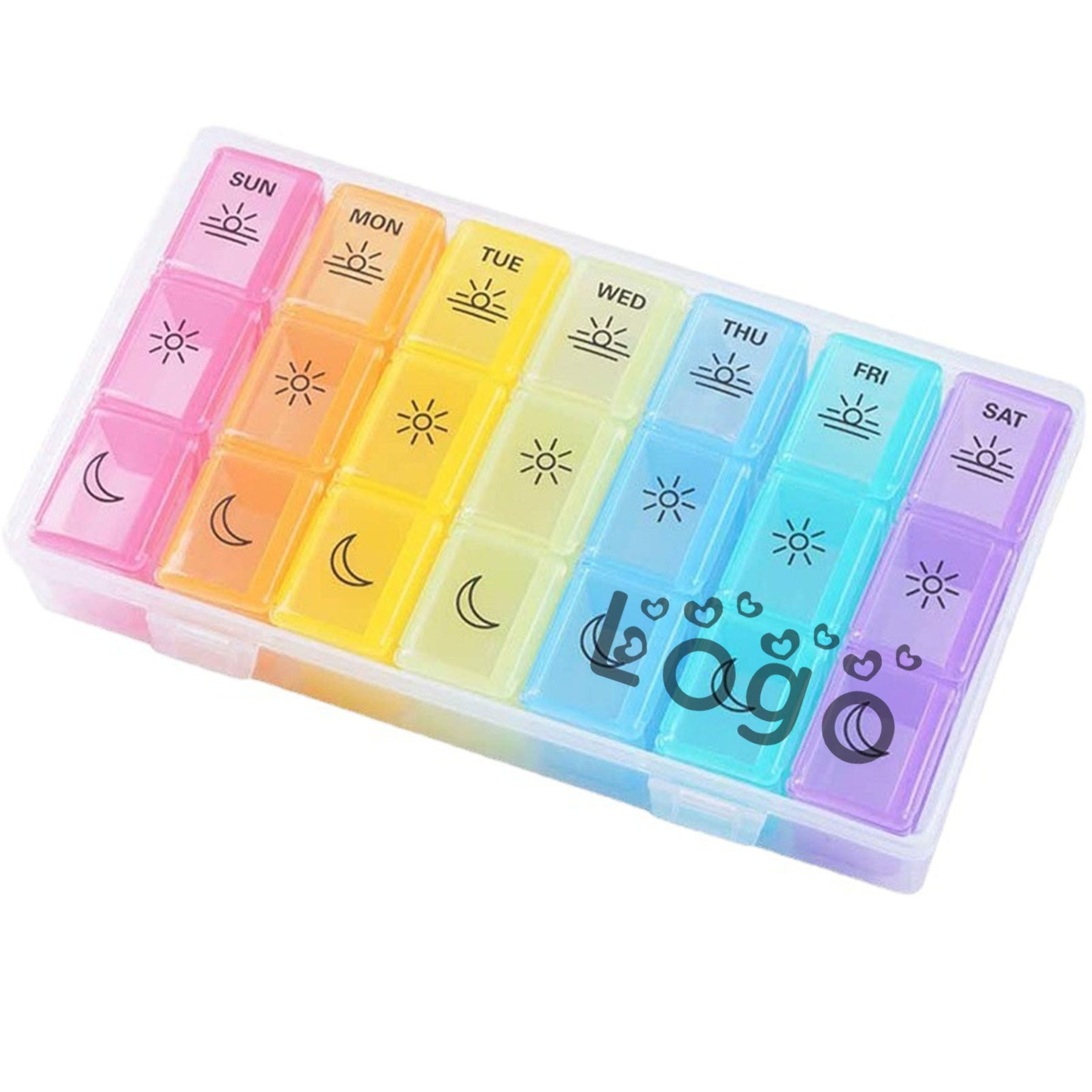 7-day Rainbow Travel Pill Box