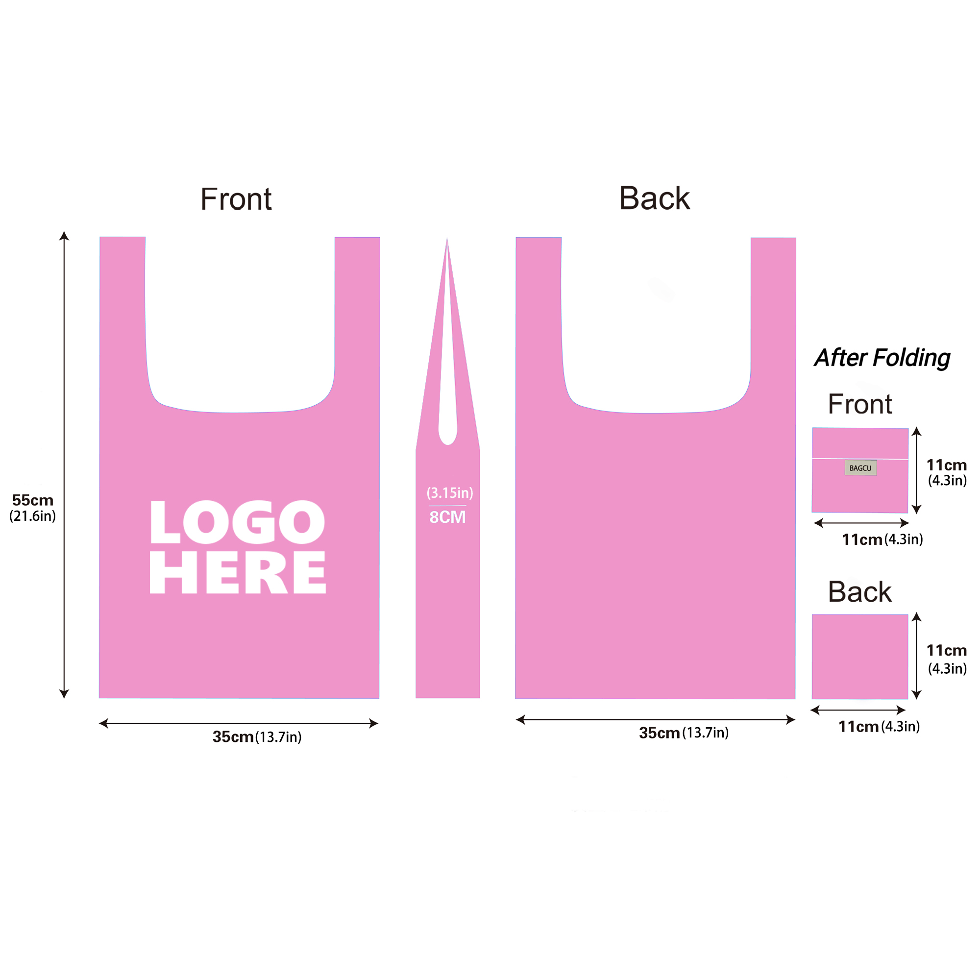Foldable Waterproof Shopping Handbag, custom tote bag with logo imprint 2