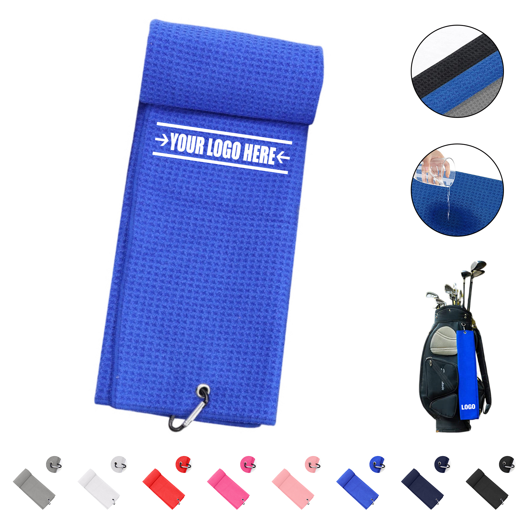 Microfiber Waffle Pattern Golf Towel 2