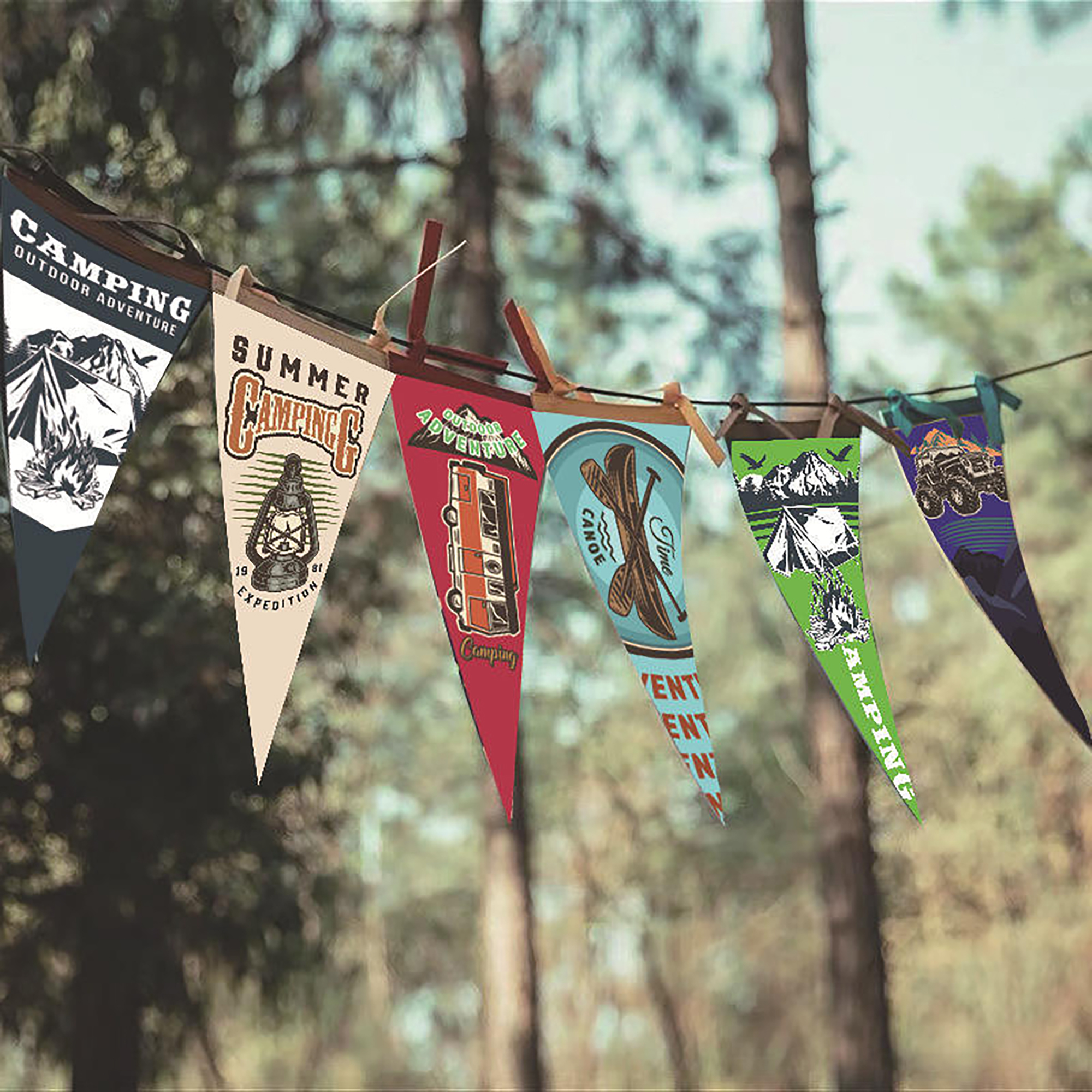 Felt Fabric Triangle Flag Custom Logo 5