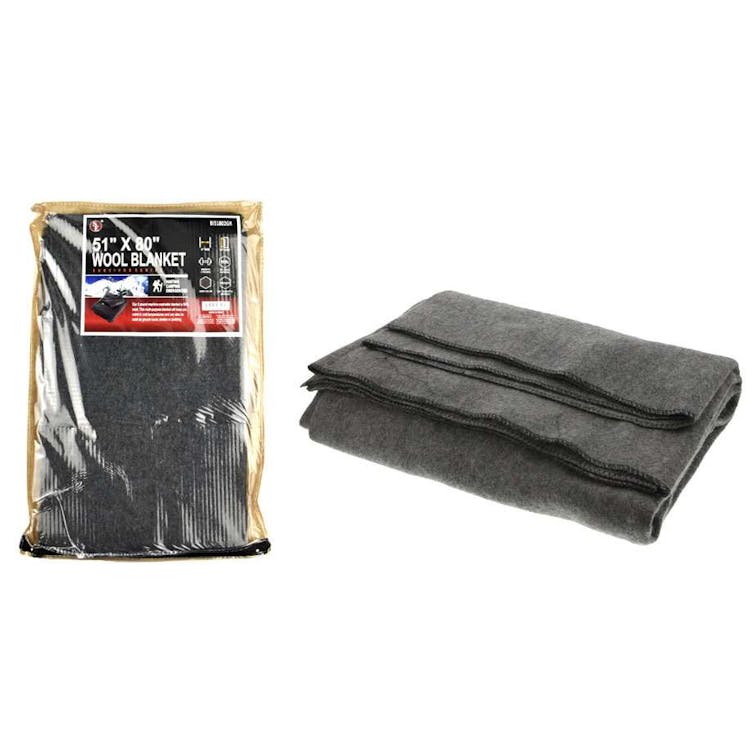 Gray Wool Blankets 50% Wool - 51" x 80" 2