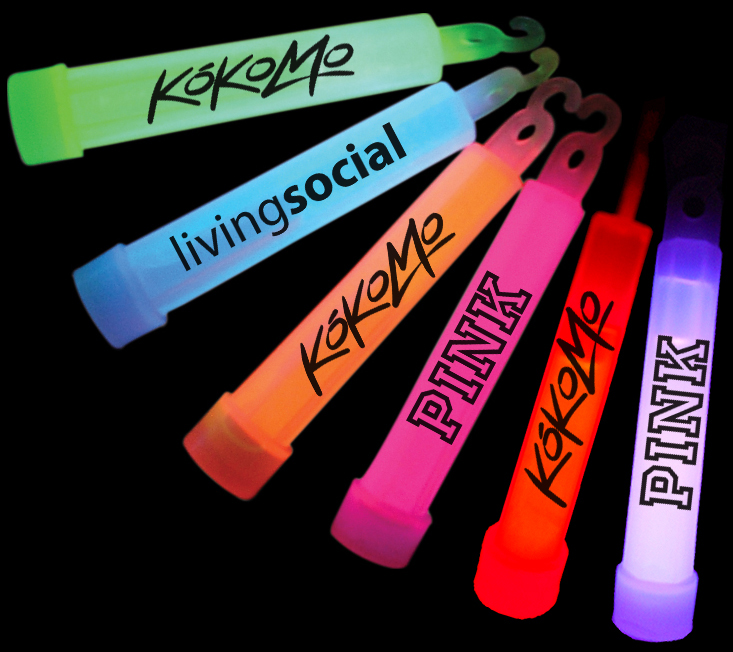 4" Glow Stick With Lanyard & Hook - Printed 1 Color 1