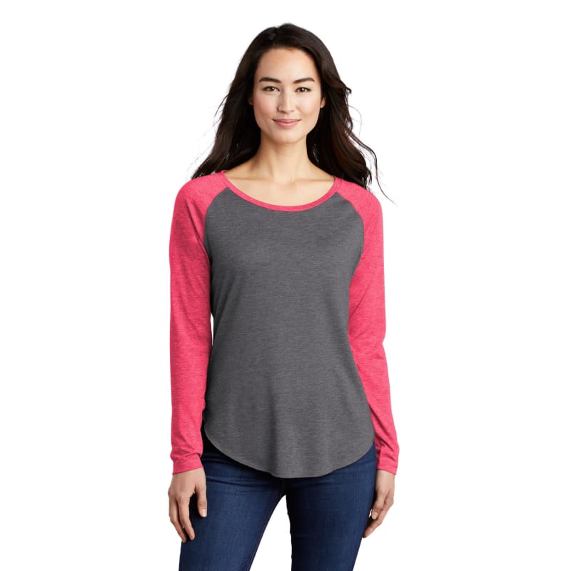 Sport-Tek Women's PosiCharge Long Sleeve Tri-Blend Wicking Scoop Neck Raglan Tee 21