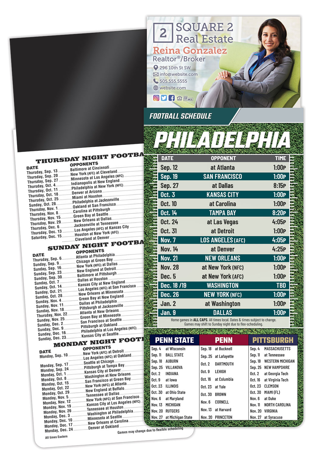 Magna-Card Business Card Magnet Football Schedules (3.5x9) 1