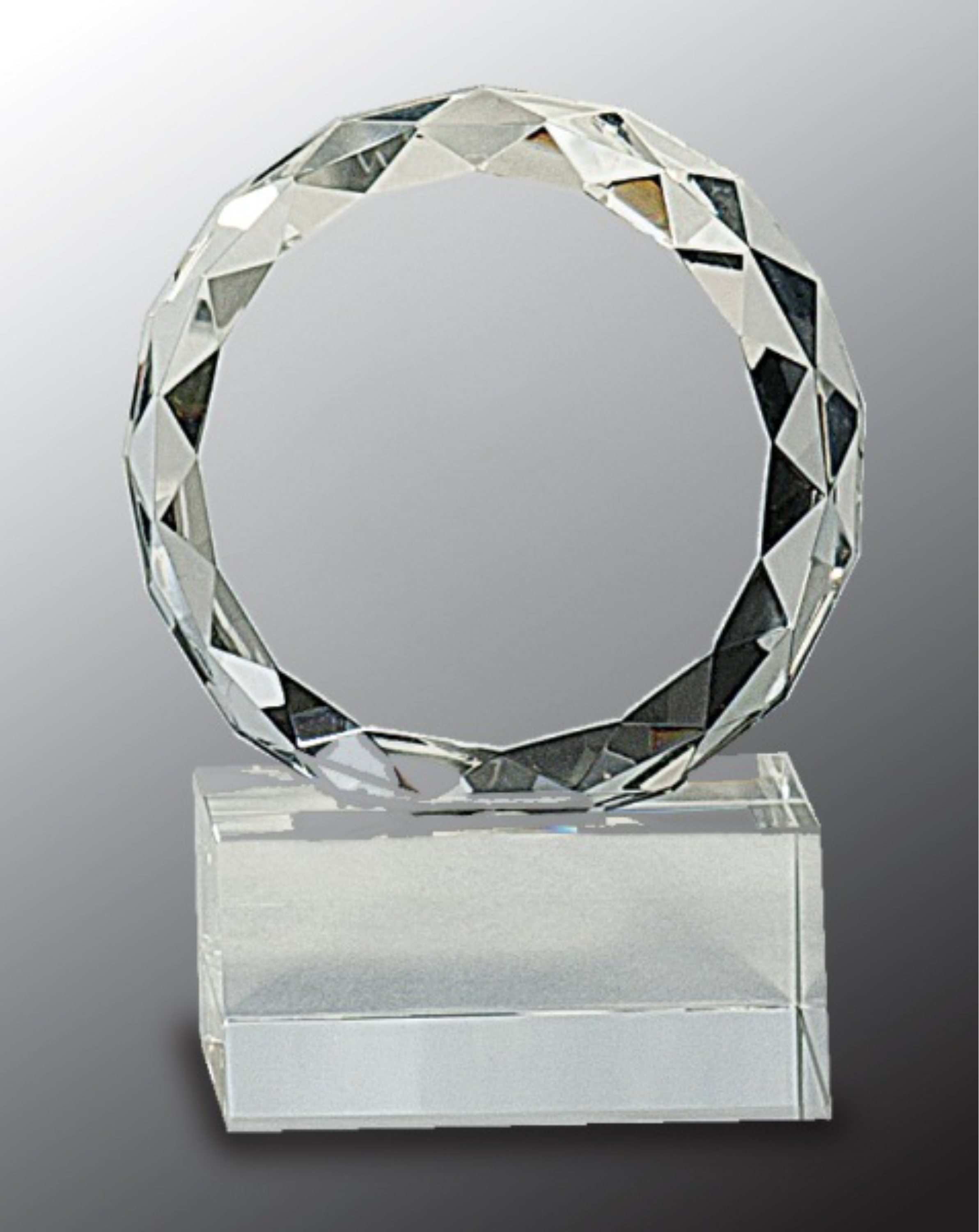 4" Round Facet Crystal on Clear Pedestal Base Award 3