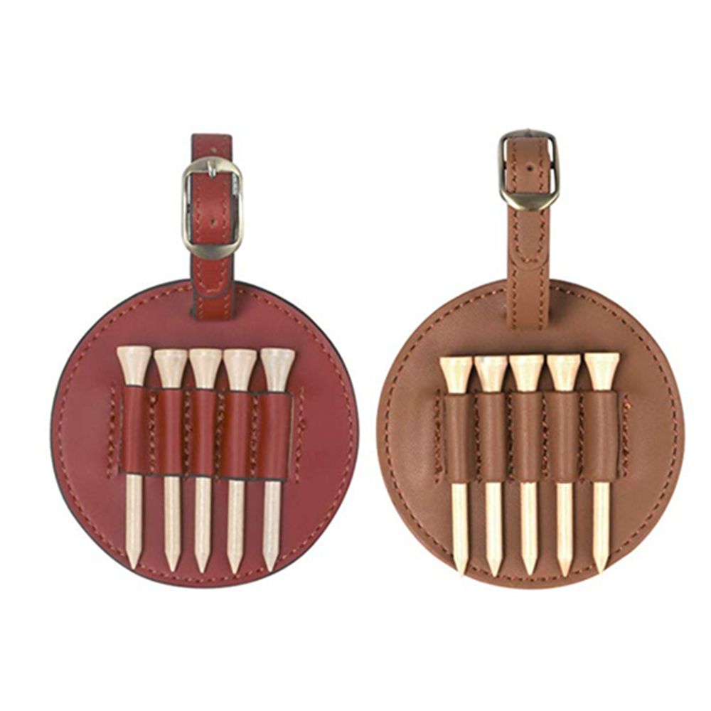 Round Shape Leather Golf Tees Holder 5