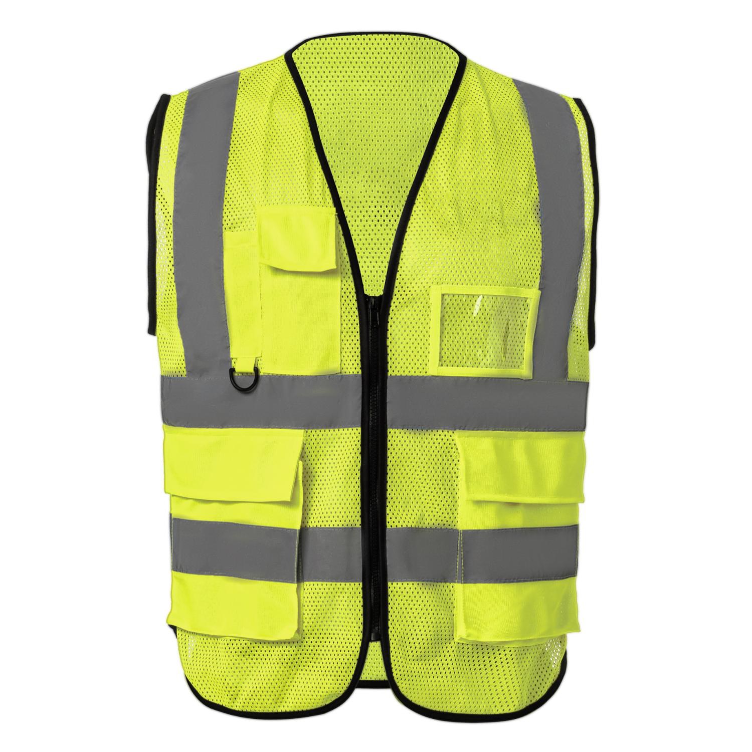 3.8 Oz. Polyester Double Band Class 2 Reflective Safety Vest With 4 Pockets 5