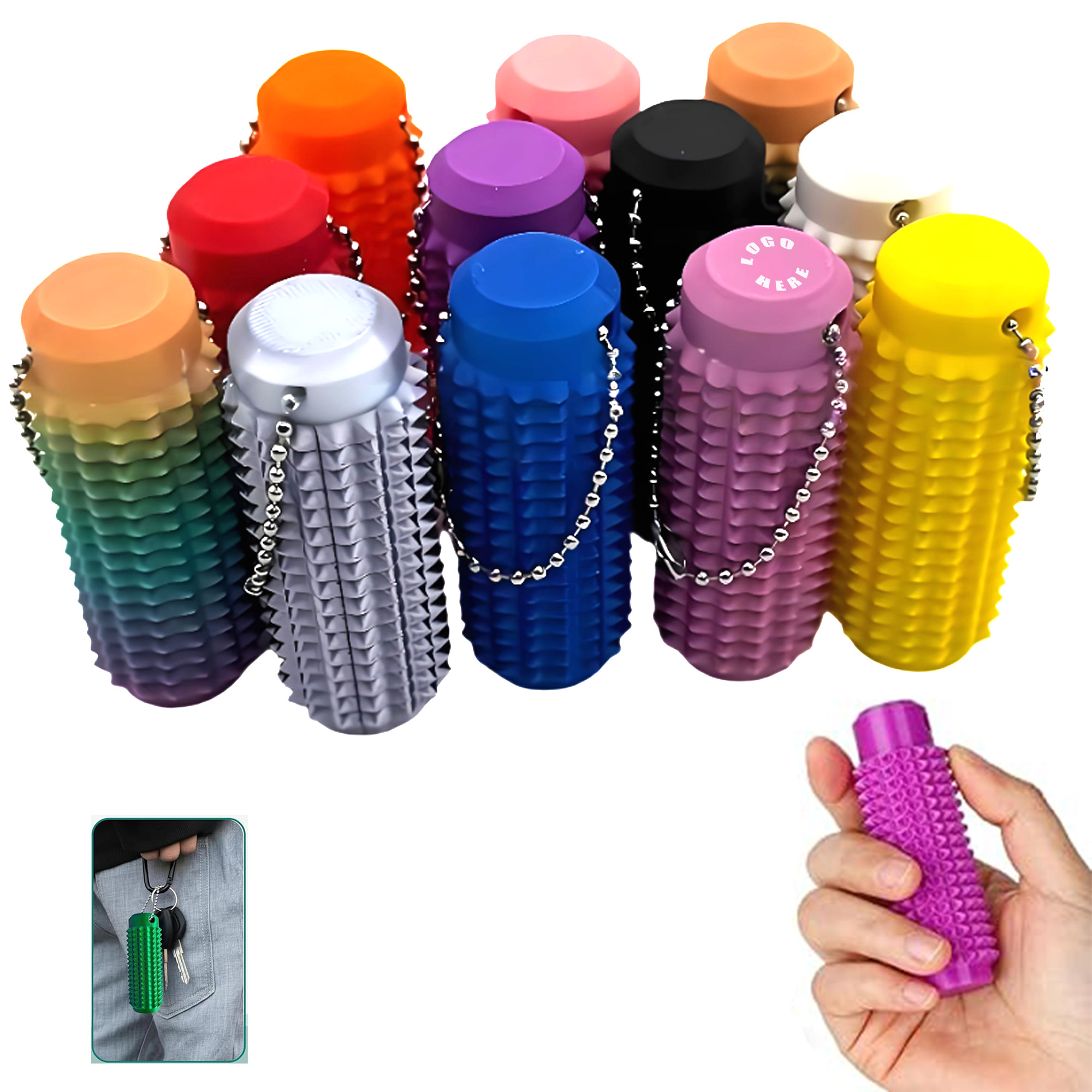 3D Printed Portable Massage Shaft Decompression Toy Keychain 4