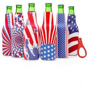 300Ml Neoprene Beer Bottle Holder With Zipper, custom koozie with logo imprint 4