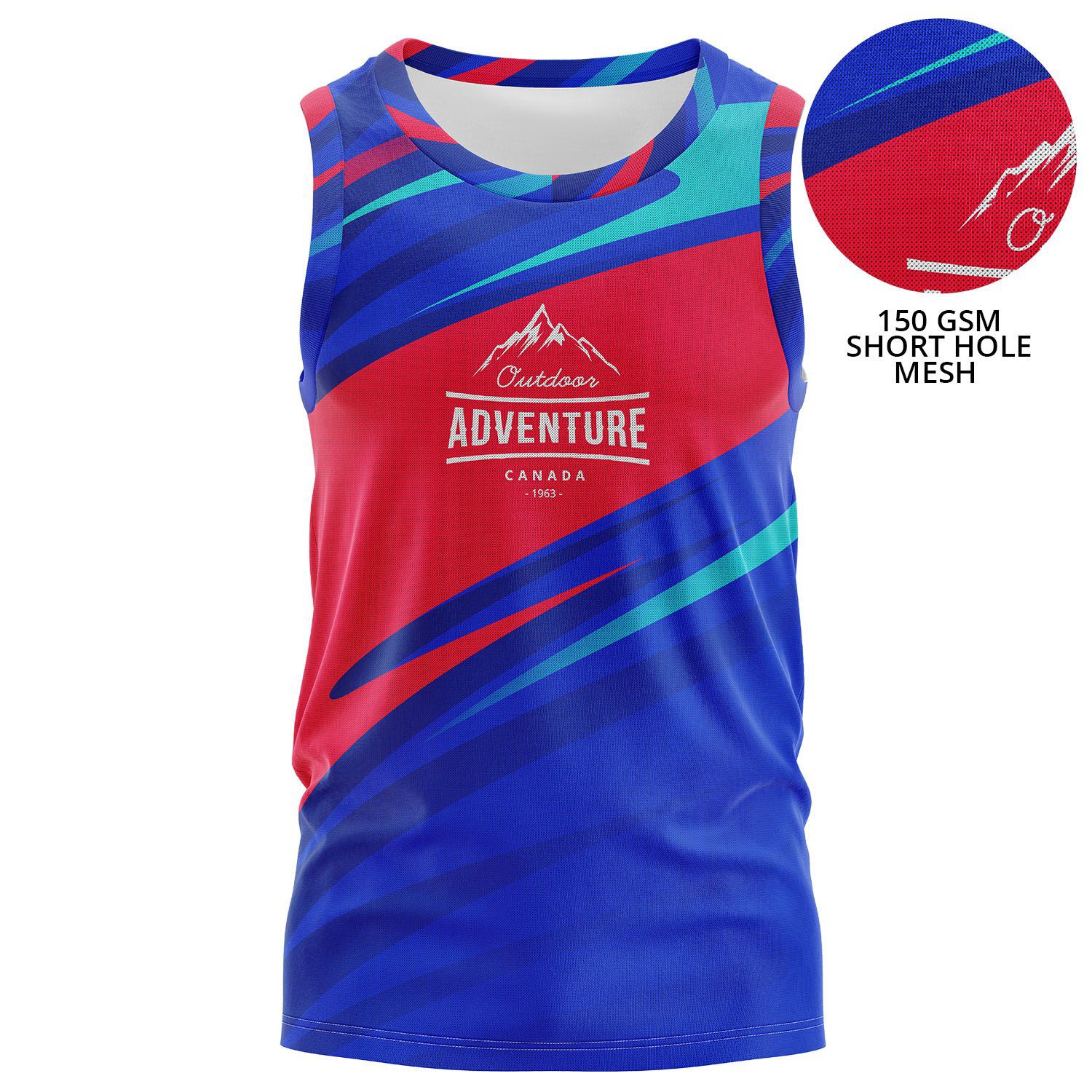 Unisex 150 GSM Short Hole Mesh Performance Sublimation Tank 4