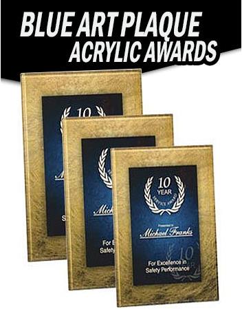 Acrylic 6.5x8.5" Gold/Blue design with Easel stand 1