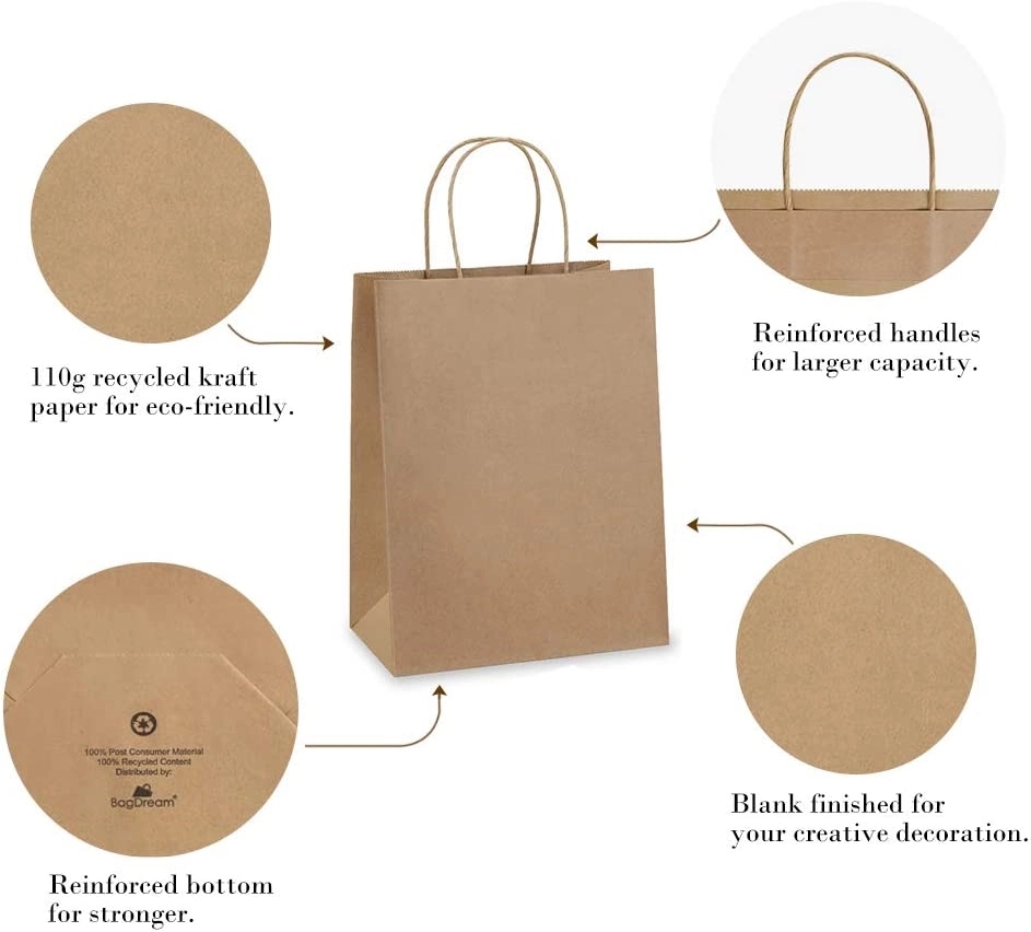 Medium Kraft Paper Brown Shopping Bag 3