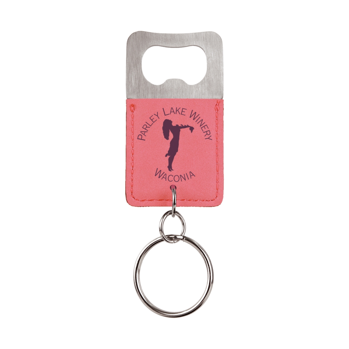 Laser Engraved Leatherette Key Tag with Bottle Opener Rectangle (2.75"x1.5") 7