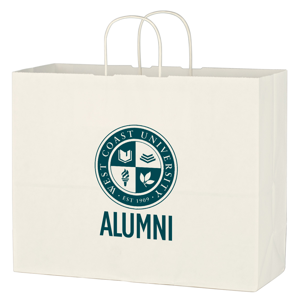 Kraft Paper White Shopping Bag - 16" x 12-1/2" 3