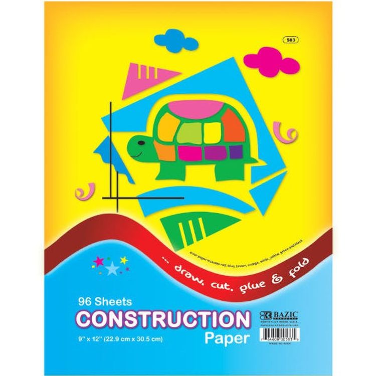 Construction Paper - 96 Sheets Assorted Colors 1