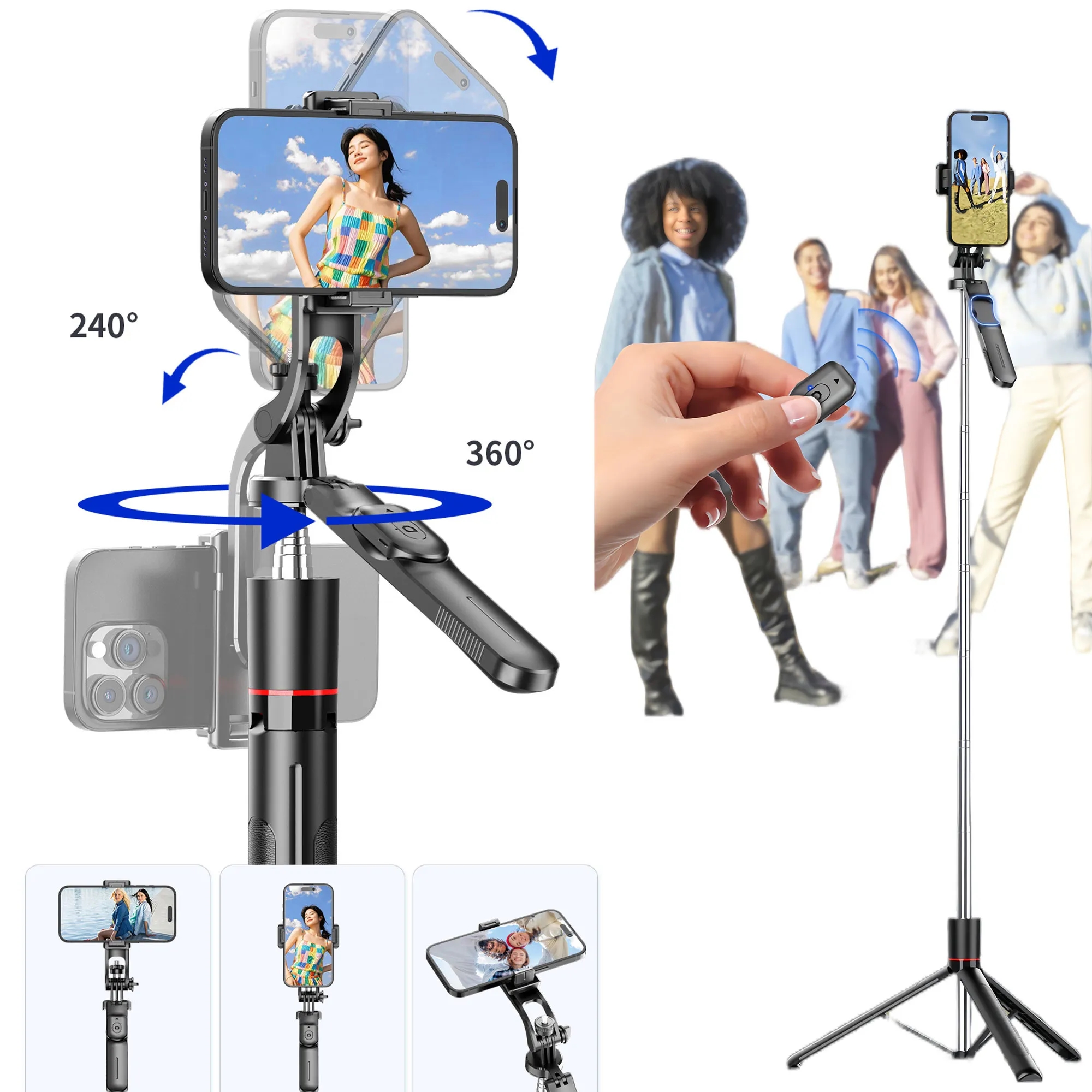Professional Anti-Shake Extendable Selfie Stick Tripod 5
