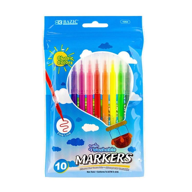 Fine Line Markers - 10 Pack Washable 2
