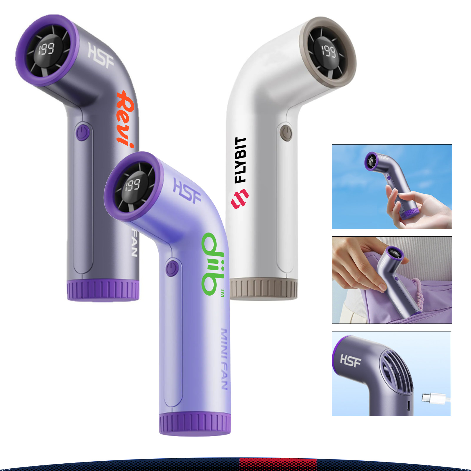Zefanix 199 Speeds Curved Mini Handheld Turbo Fan 2