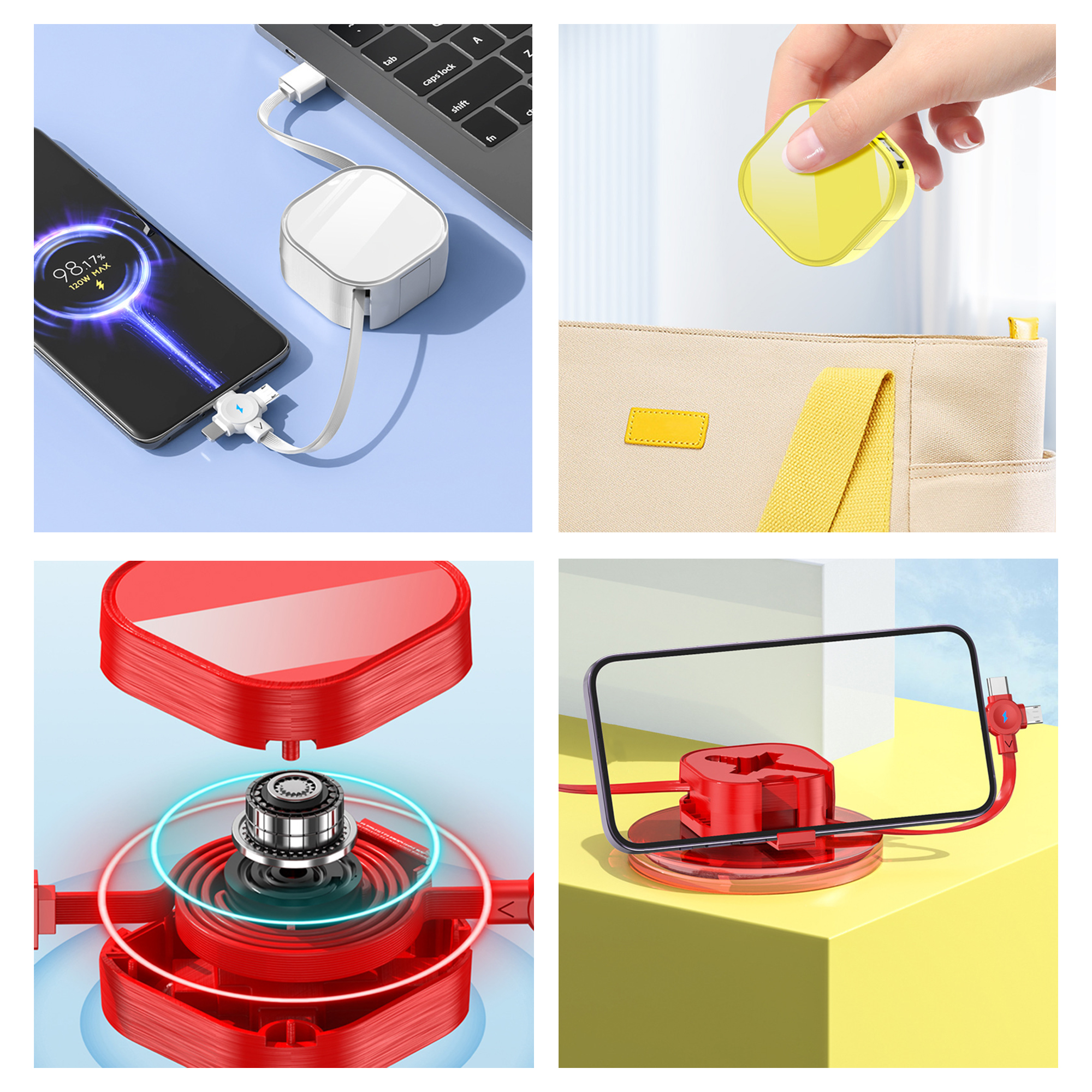 Three In One Data Cable Retractable 2